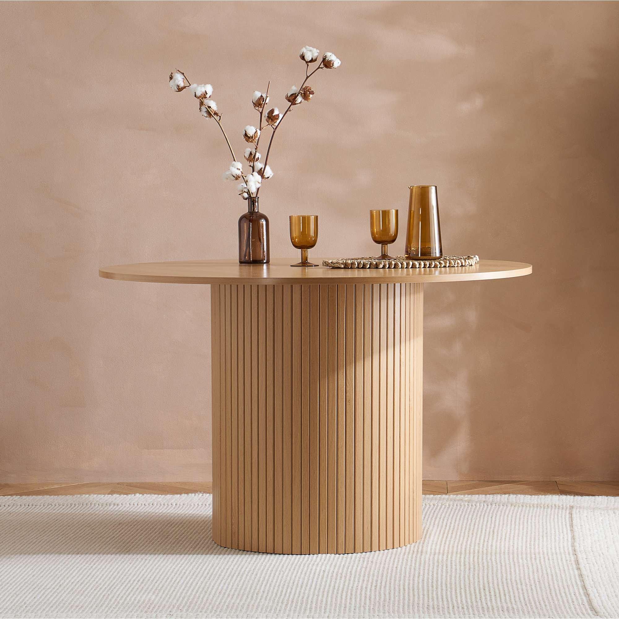 Brown - Birlea - Axel Round Fluted Dining Table - 1