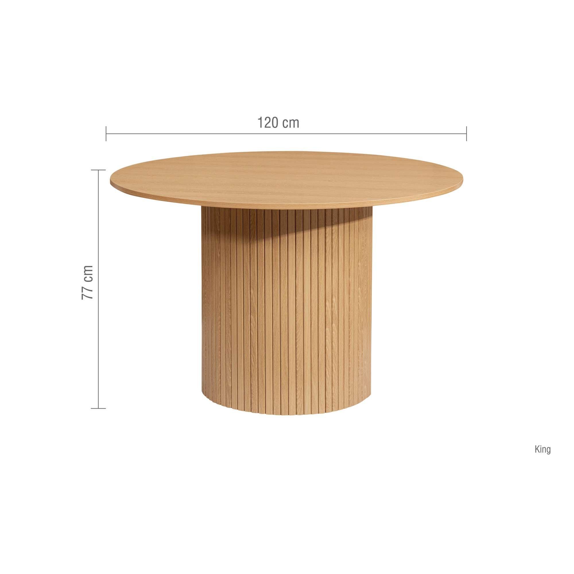 Brown - Birlea - Axel Round Fluted Dining Table - 8