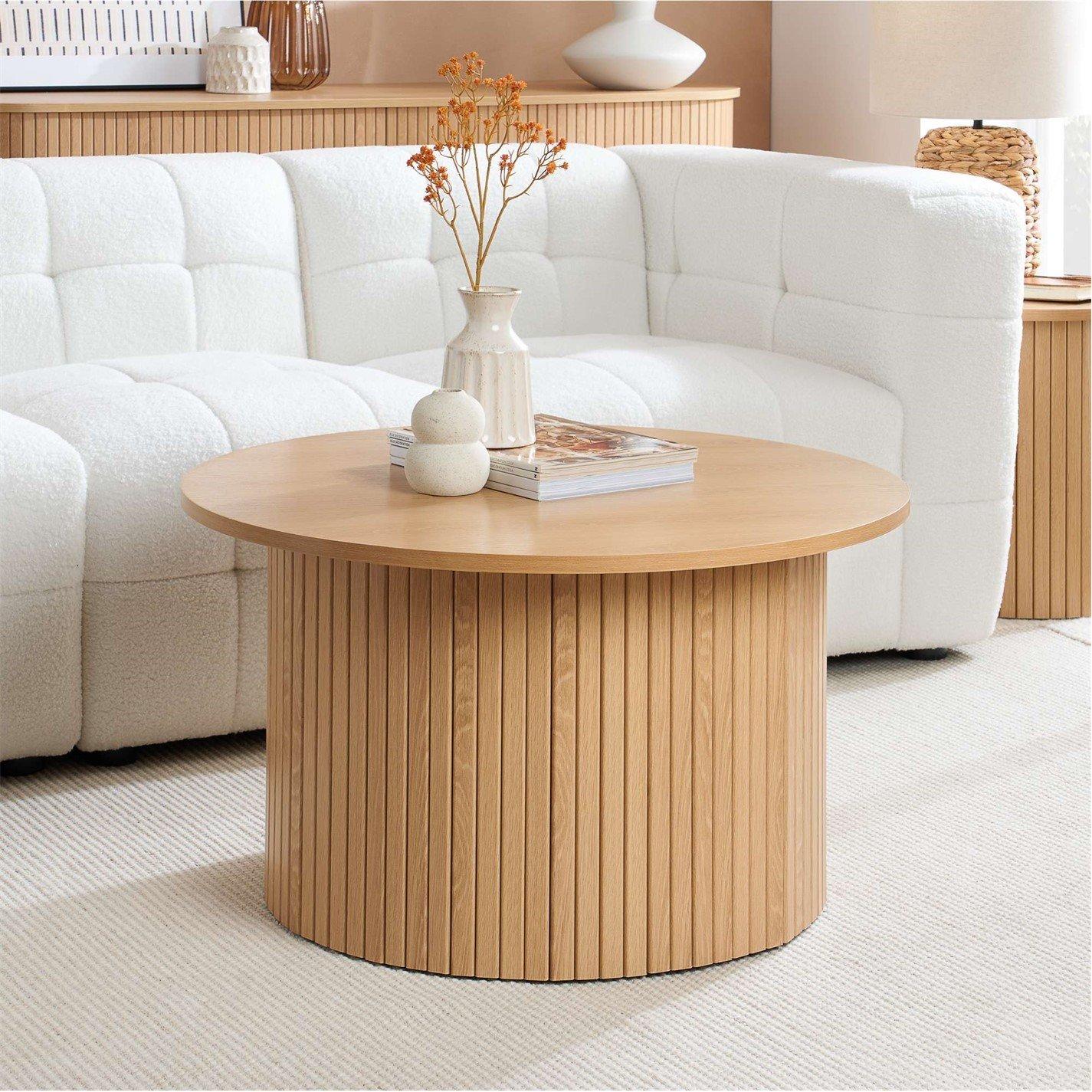 Brown - Birlea - Axel Round Fluted Coffee Table - 1