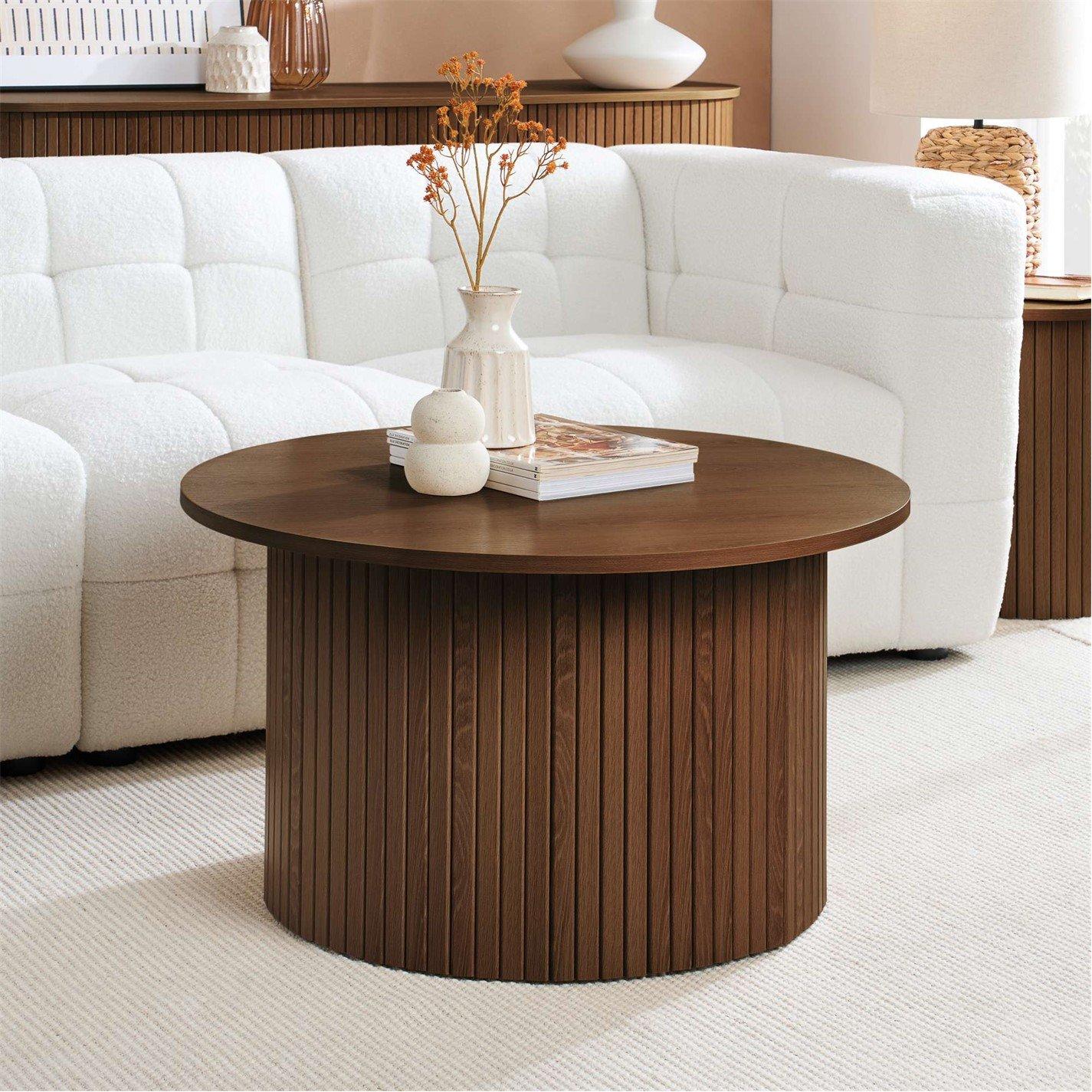 Brown - Birlea - Axel Round Fluted Coffee Table - 2