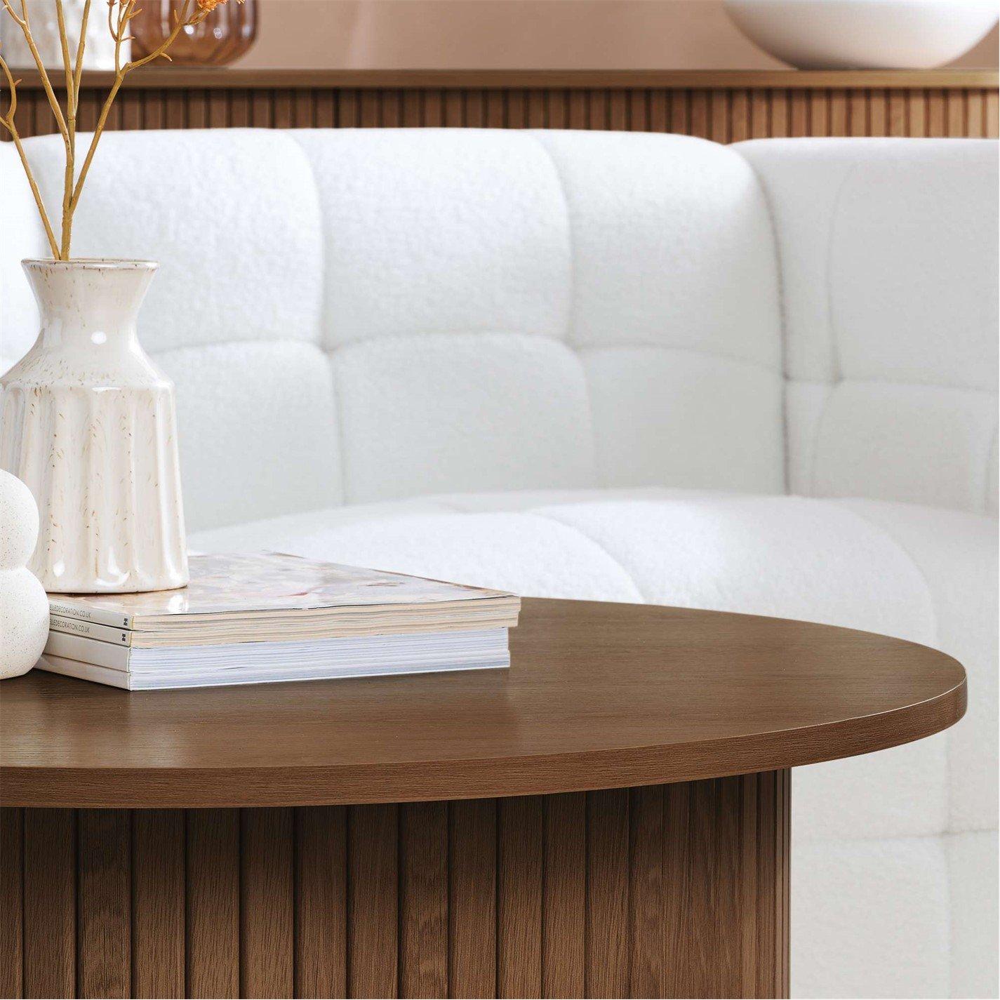 Brown - Birlea - Axel Round Fluted Coffee Table - 4