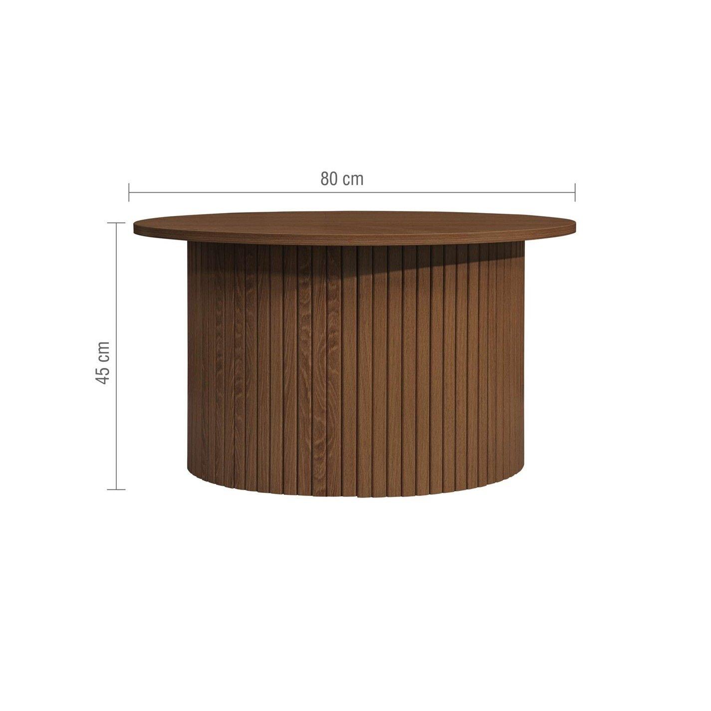 Brown - Birlea - Axel Round Fluted Coffee Table - 10