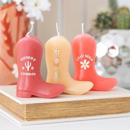Something Different Set of 3 Cowboy Boot Candles