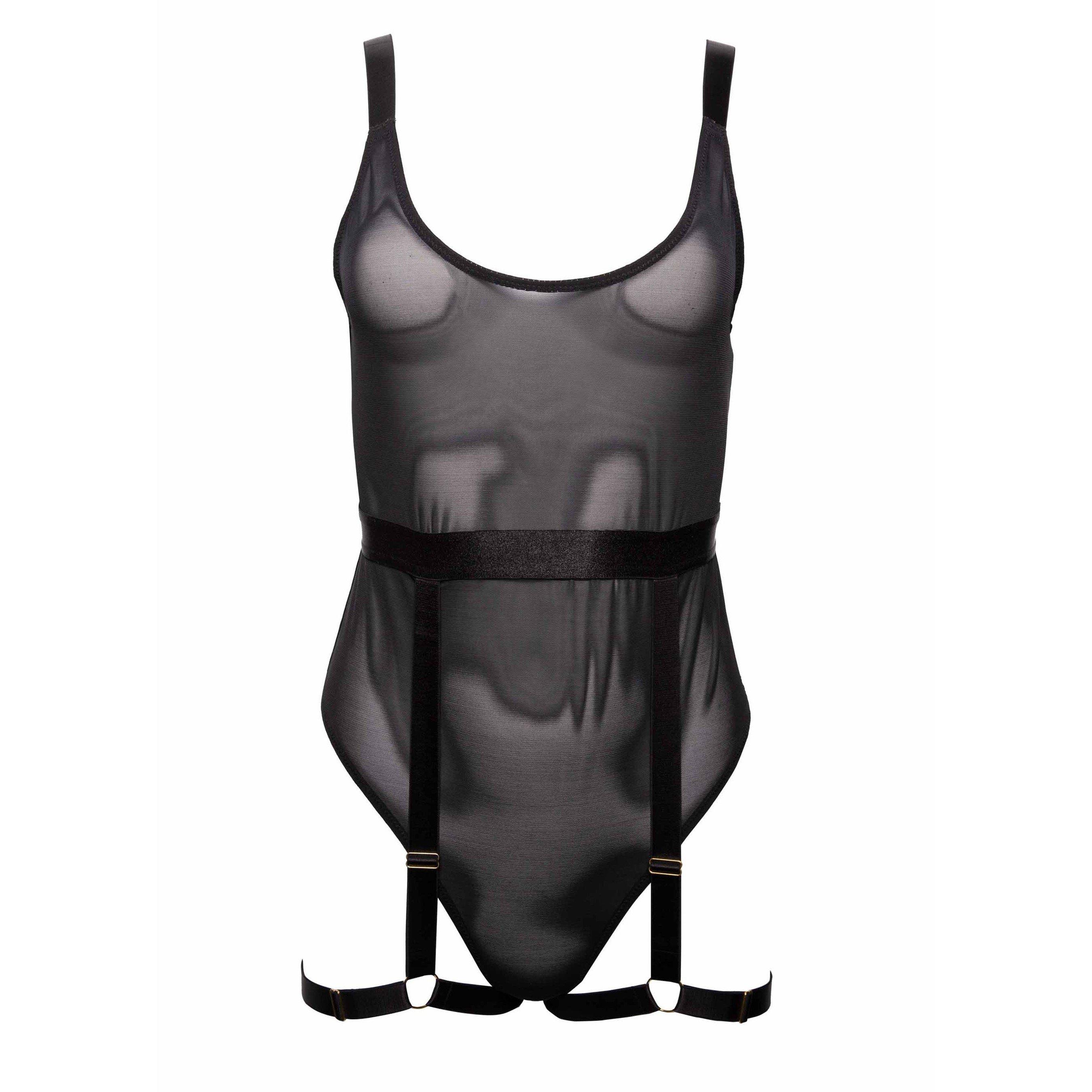 Black - Wolf and Whistle - Dolly Black Thick Strap Bodysuit - 5