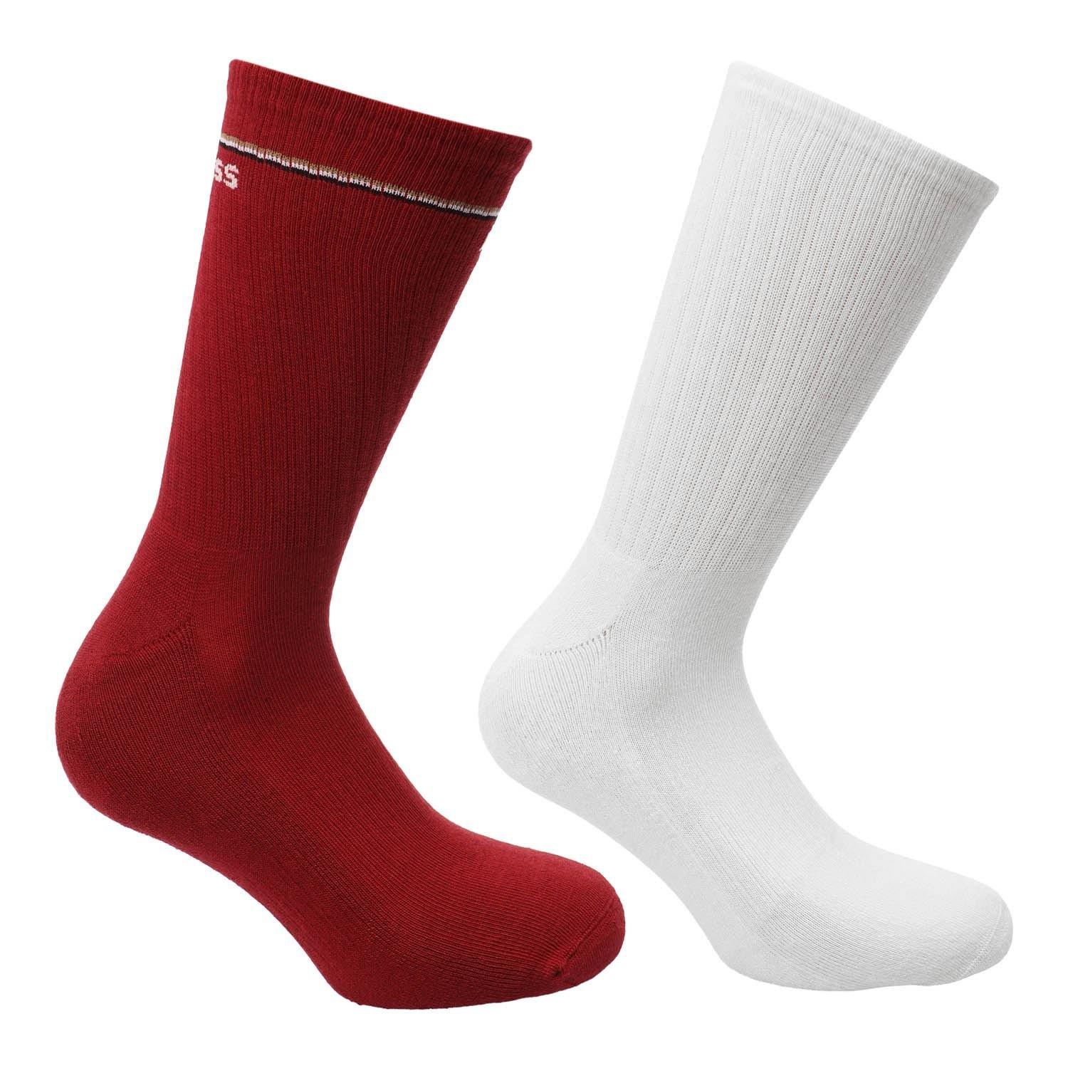Red - Boss - 2 Pack of Quarter Length Socks with Logo Details - 2