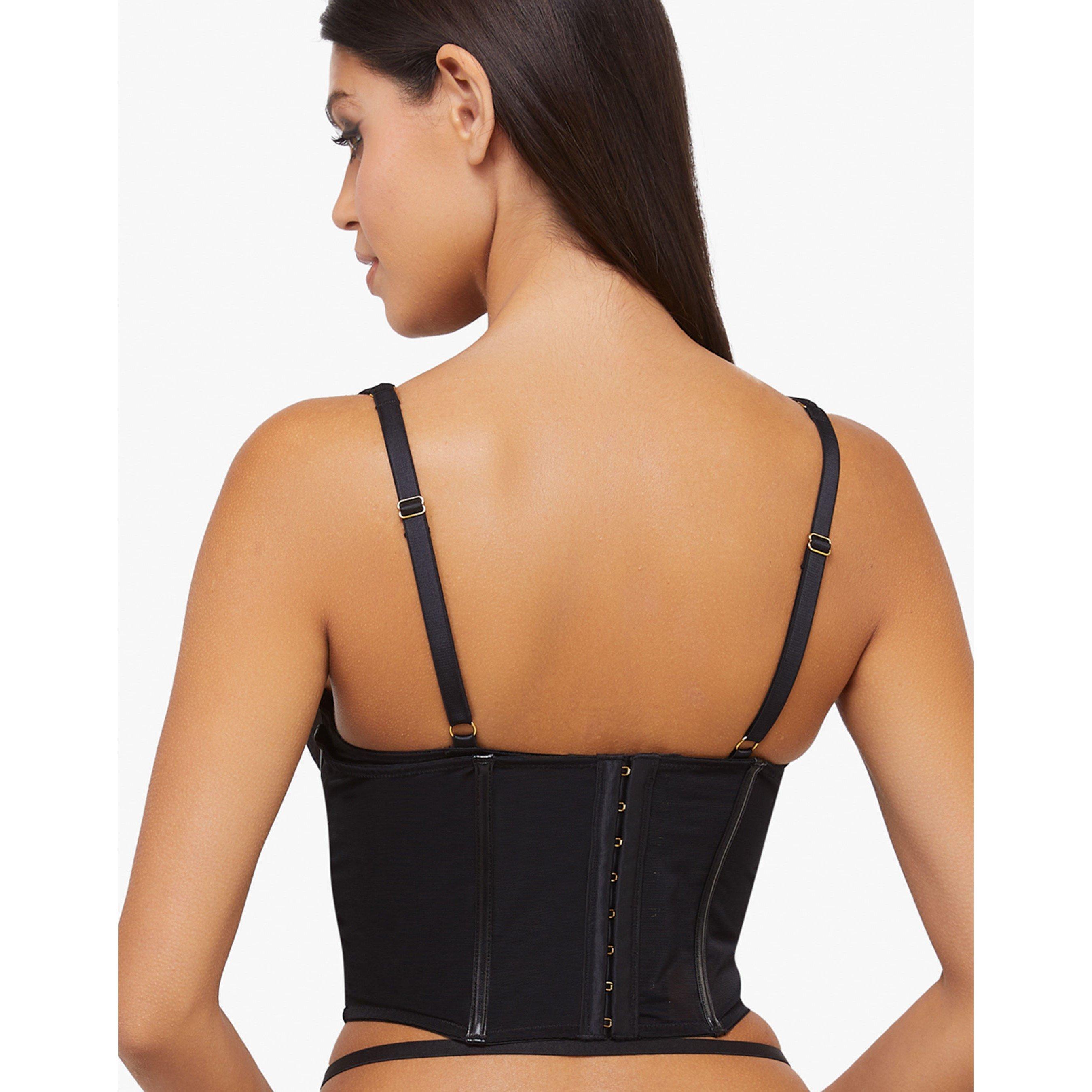 Black - Wolf and Whistle - Maeve Black Vegan Leather Underbust Corset - 2