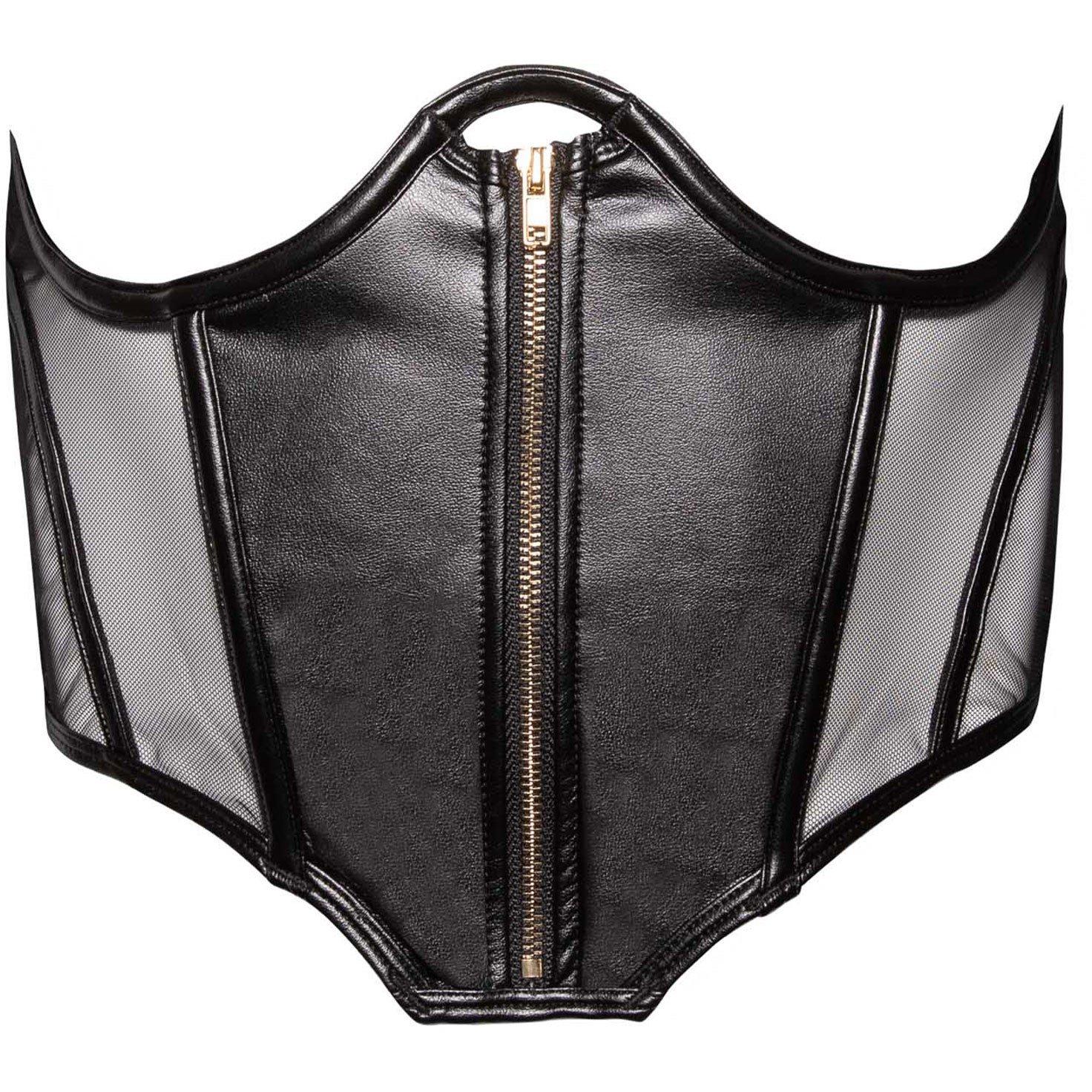 Black - Wolf and Whistle - Maeve Black Vegan Leather Underbust Corset - 5