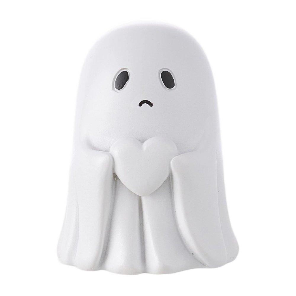 White - LIFE IDEAS - Halloween Ghost Holding Heart Statue Ornament - 3