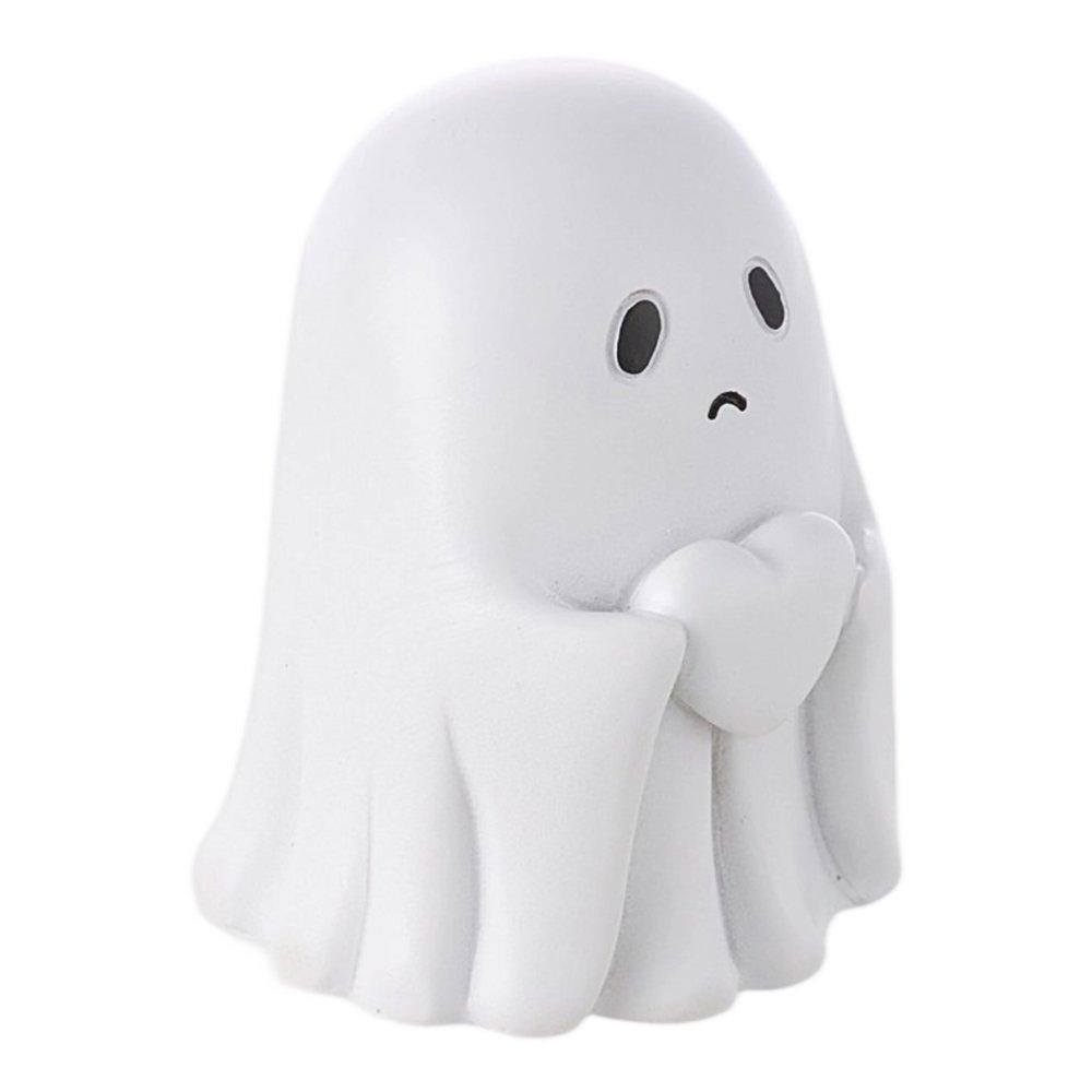 White - LIFE IDEAS - Halloween Ghost Holding Heart Statue Ornament - 4