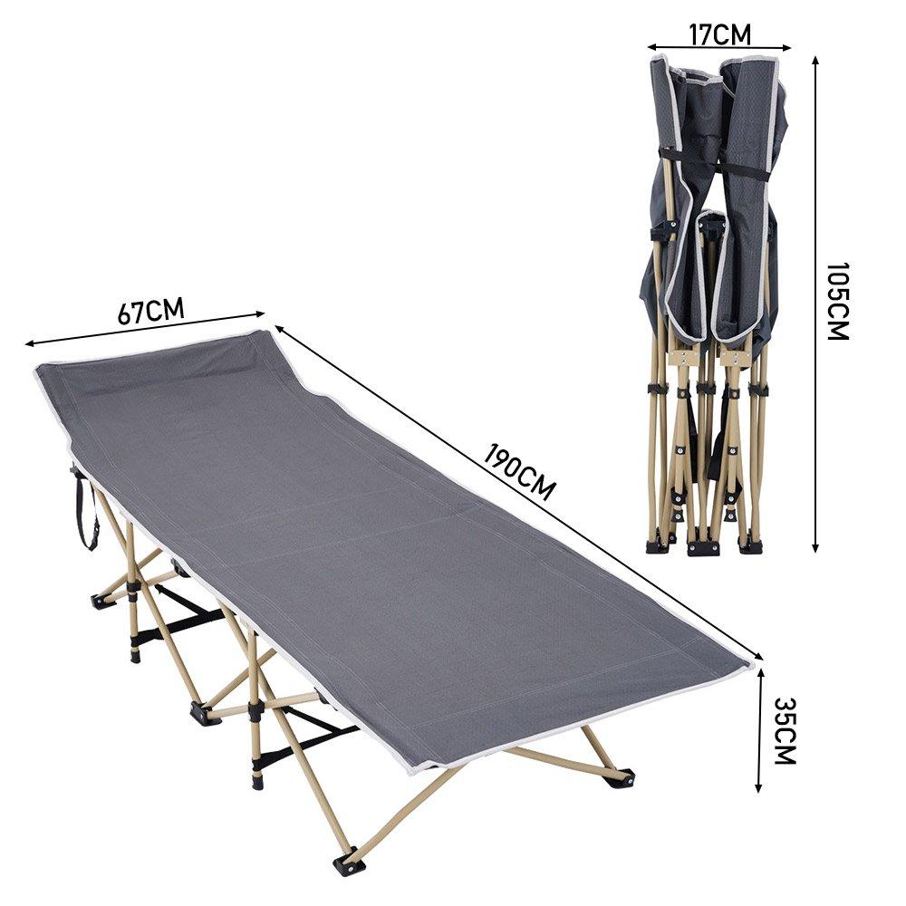 Dark Grey - Breeins - Portable Folding Camping bed - 2
