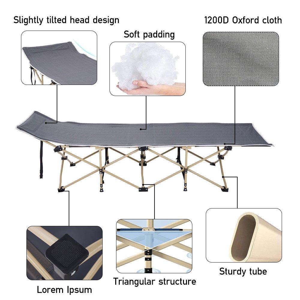 Dark Grey - Breeins - Portable Folding Camping bed - 14