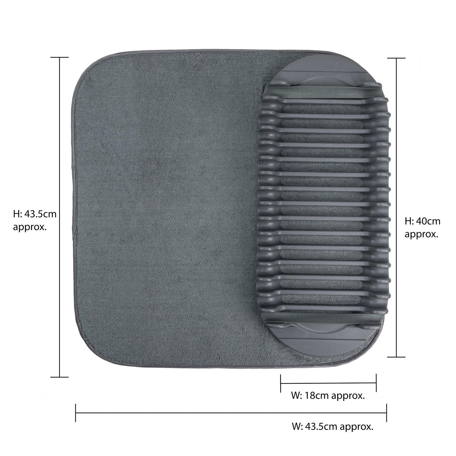 Grey - JVL - JVL Washing Up Bowl Sesha Dish Drying Mat with Ra - 10