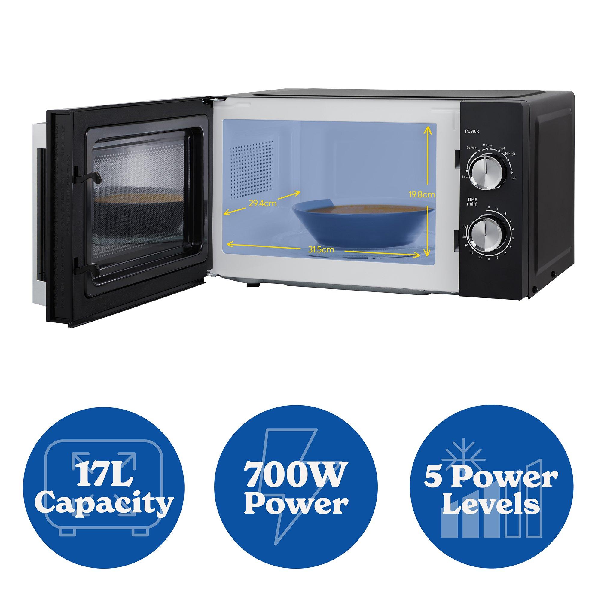 Black - Russell Hobbs - RHM1735B 17 Litre Black Manual Microwave - 11