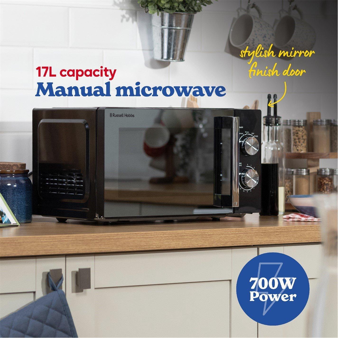 Black - Russell Hobbs - RHM1735B 17 Litre Black Manual Microwave - 3