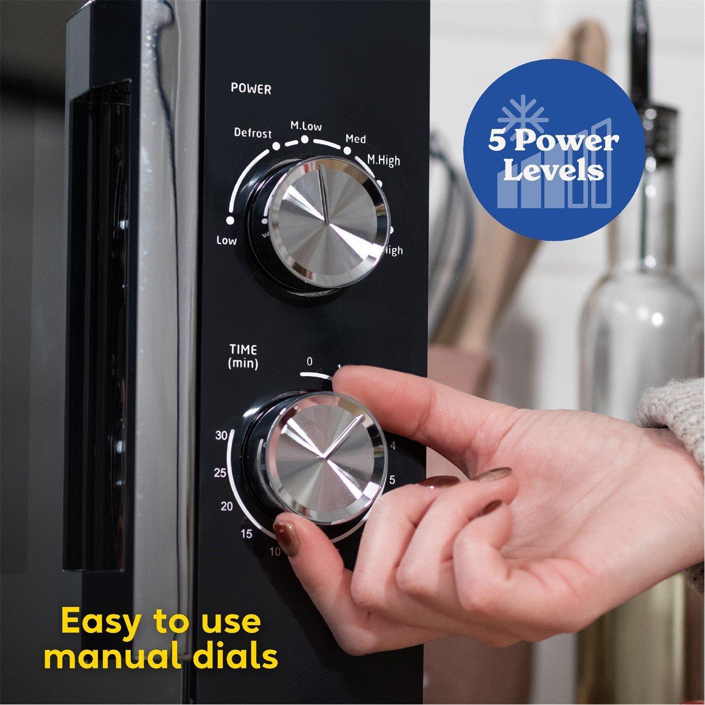 Black - Russell Hobbs - RHM1735B 17 Litre Black Manual Microwave - 7