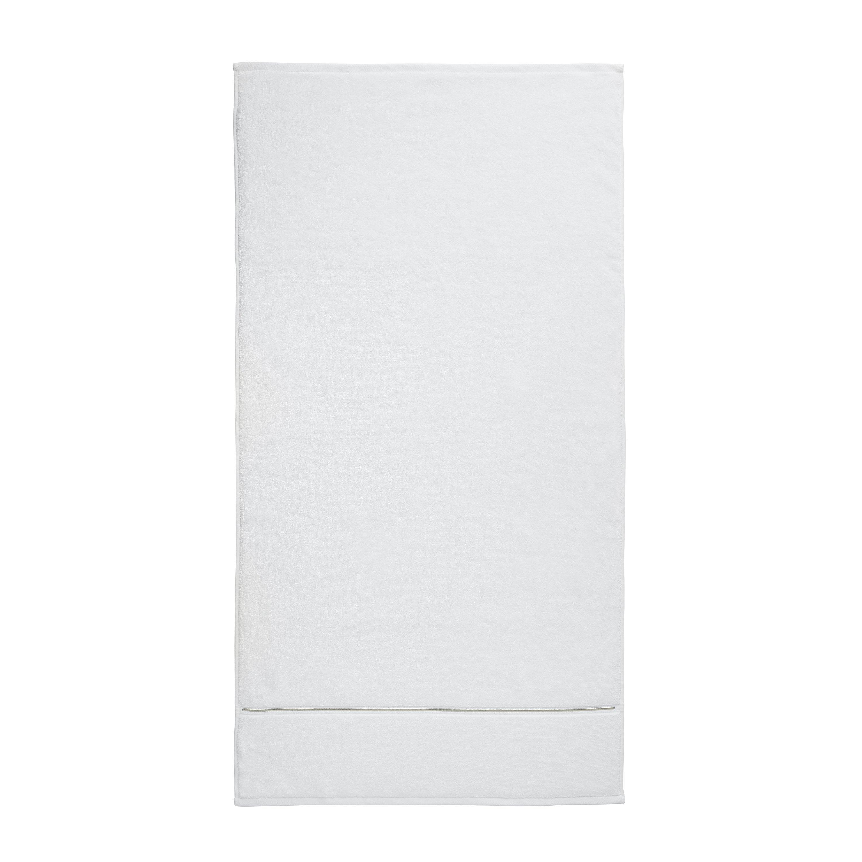White - Bianca - Zero Twist Satin Stitch Cotton Towel - 5