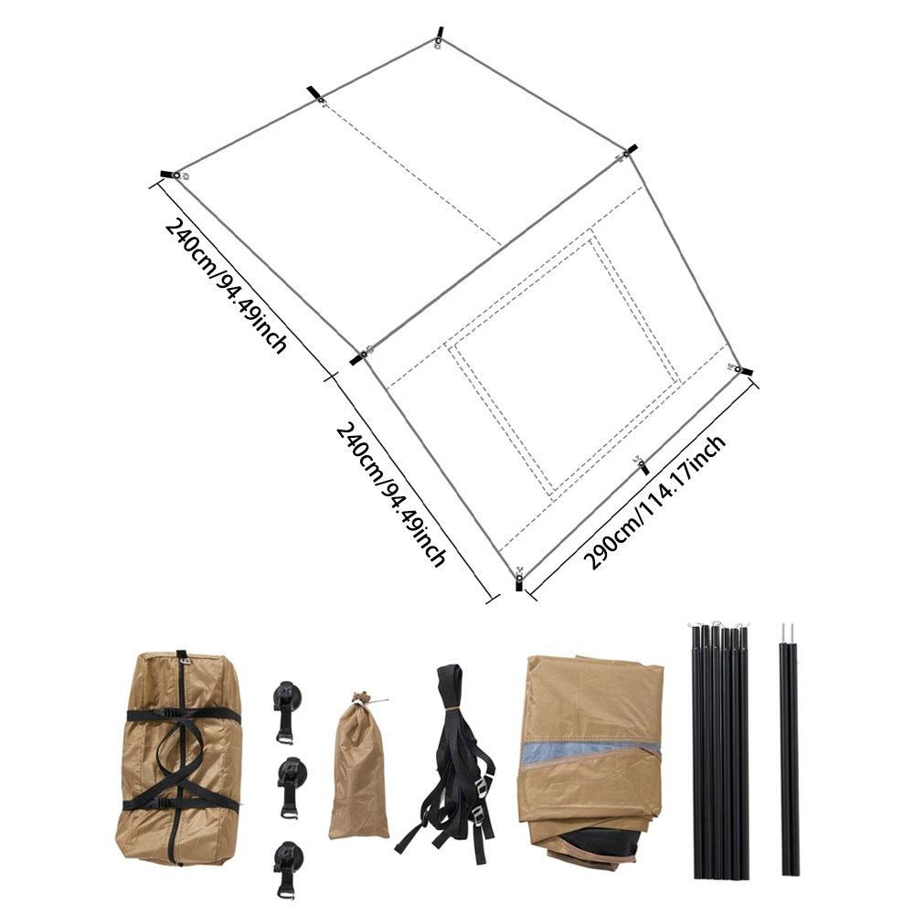 Khaki - Breeins - Car Side Awning Tent - 2
