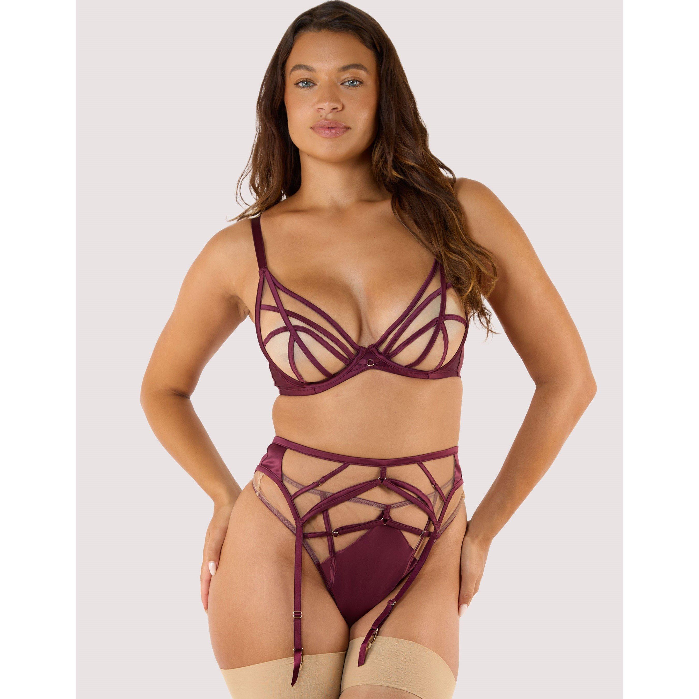 Wine - Playful Promises - Ramona Wine Suspender Belt - 4
