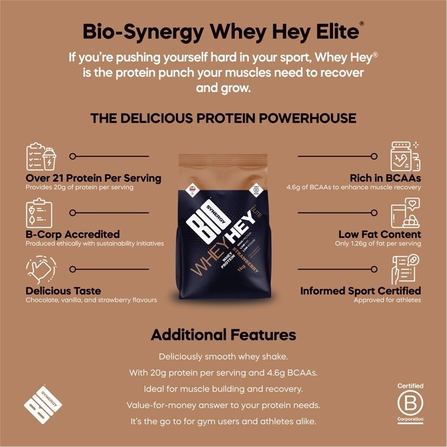 Vanilla - Bio-Synergy - Whey Hey Elite Vanilla 1 kg - 2