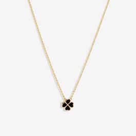 Jon Richard Gold Plated And Jet Heart Clover Pendant