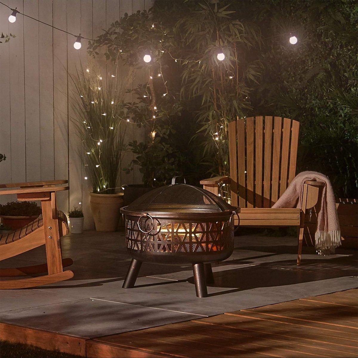 Brown - VonHaus - Hudson Folding Adirondack Chair - 8