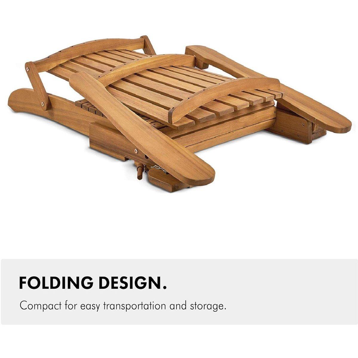 Brown - VonHaus - Hudson Folding Adirondack Chair - 9