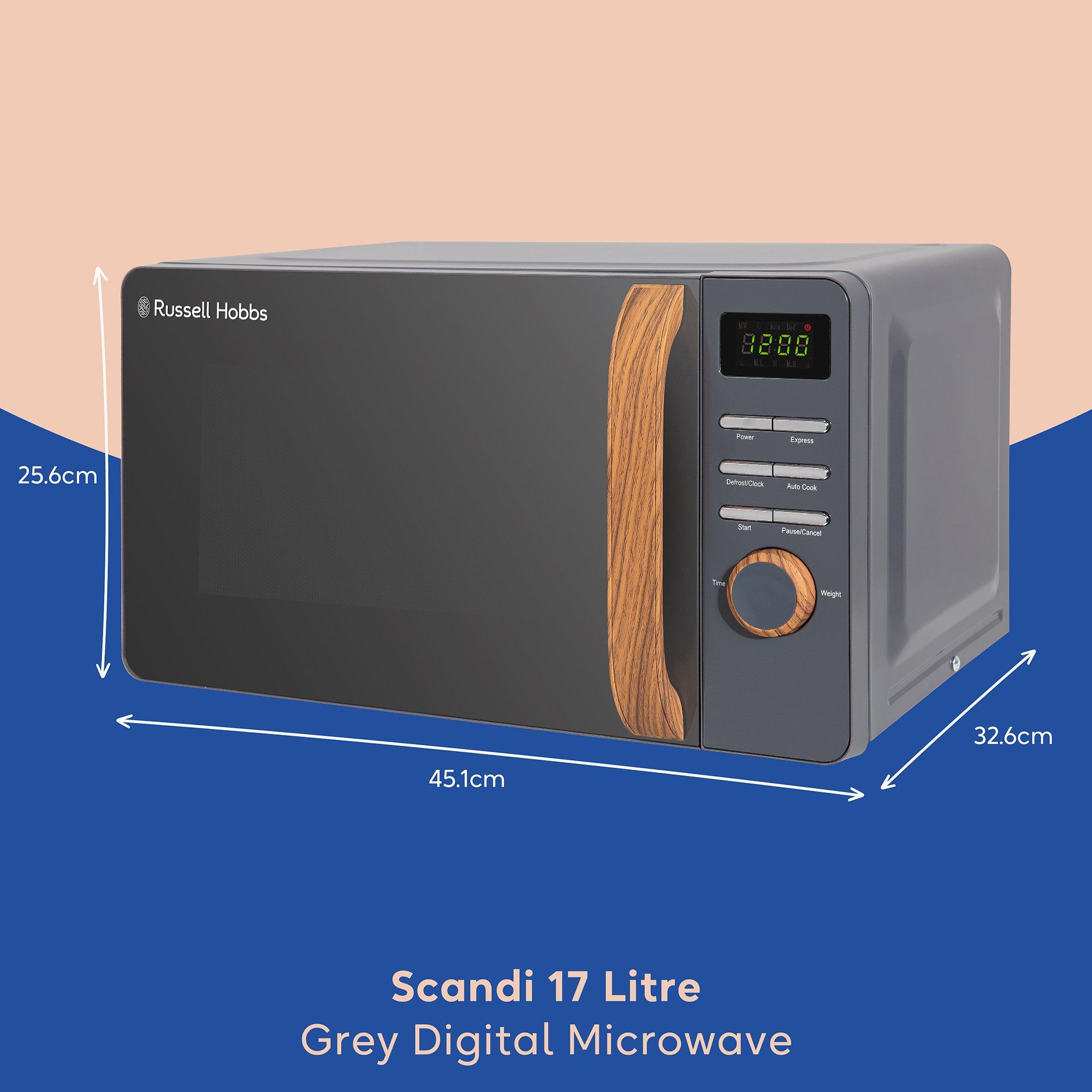 Grey - Russell Hobbs - Russell Hobbs RHMD714G-MN Scandi Compact Microwave - 2