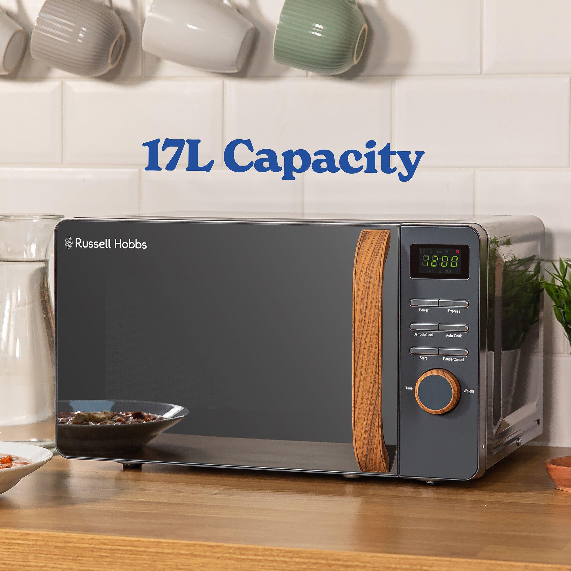 Grey - Russell Hobbs - Russell Hobbs RHMD714G-MN Scandi Compact Microwave - 4