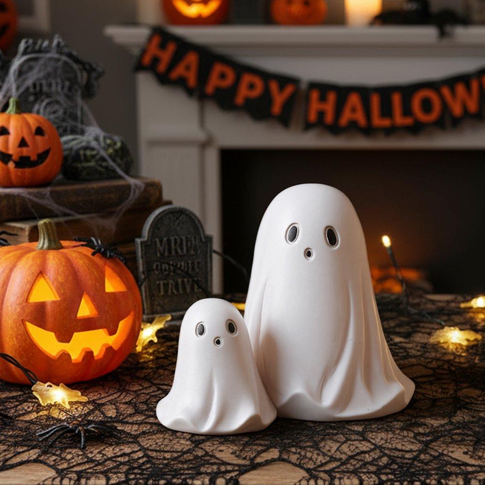 White - LIFE IDEAS - Funny Halloween Ghost Statue Ornament - 1
