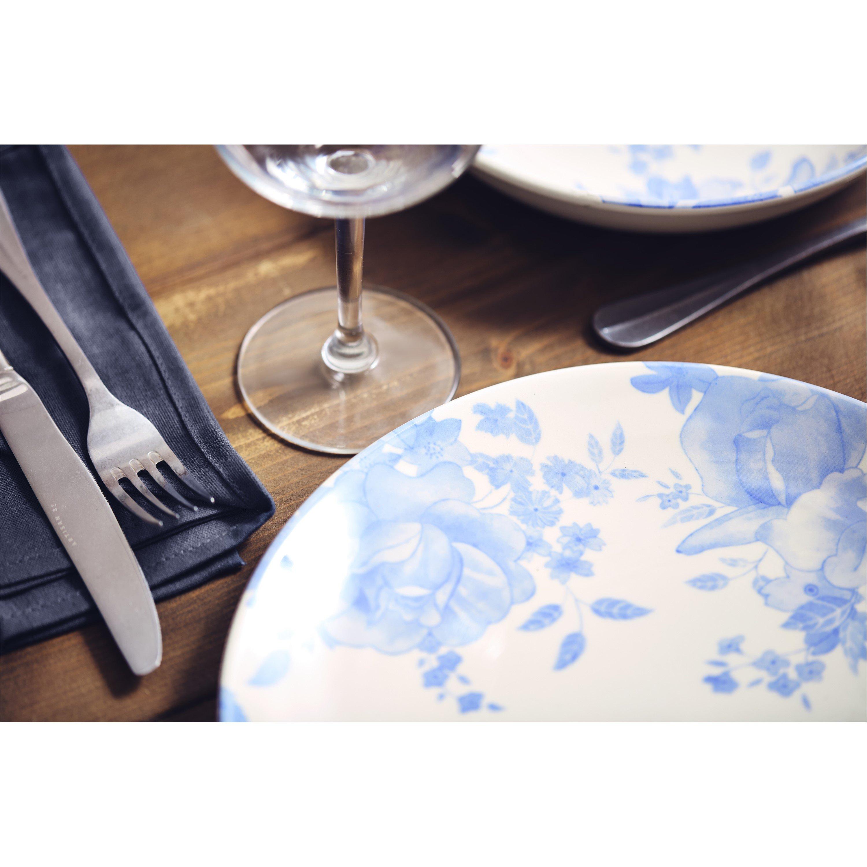 Blue - WADE - Blue Floral Dinner Plate Set of 4 - 4