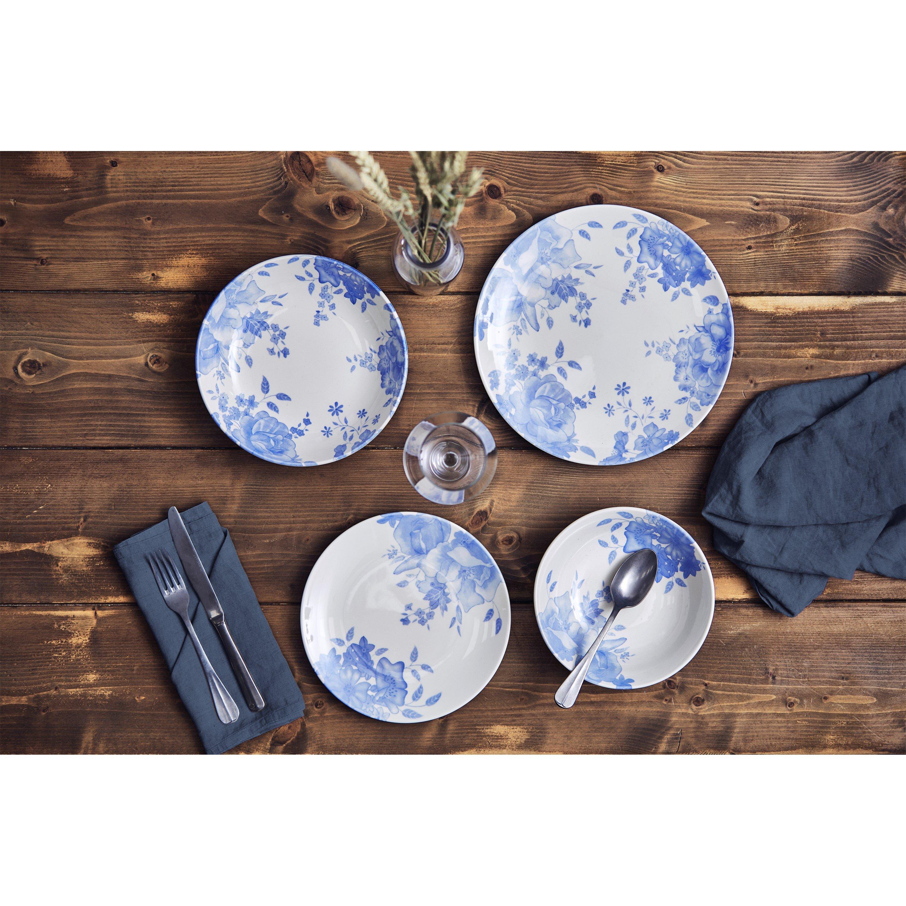Blue - WADE - Blue Floral Dinner Plate Set of 4 - 7