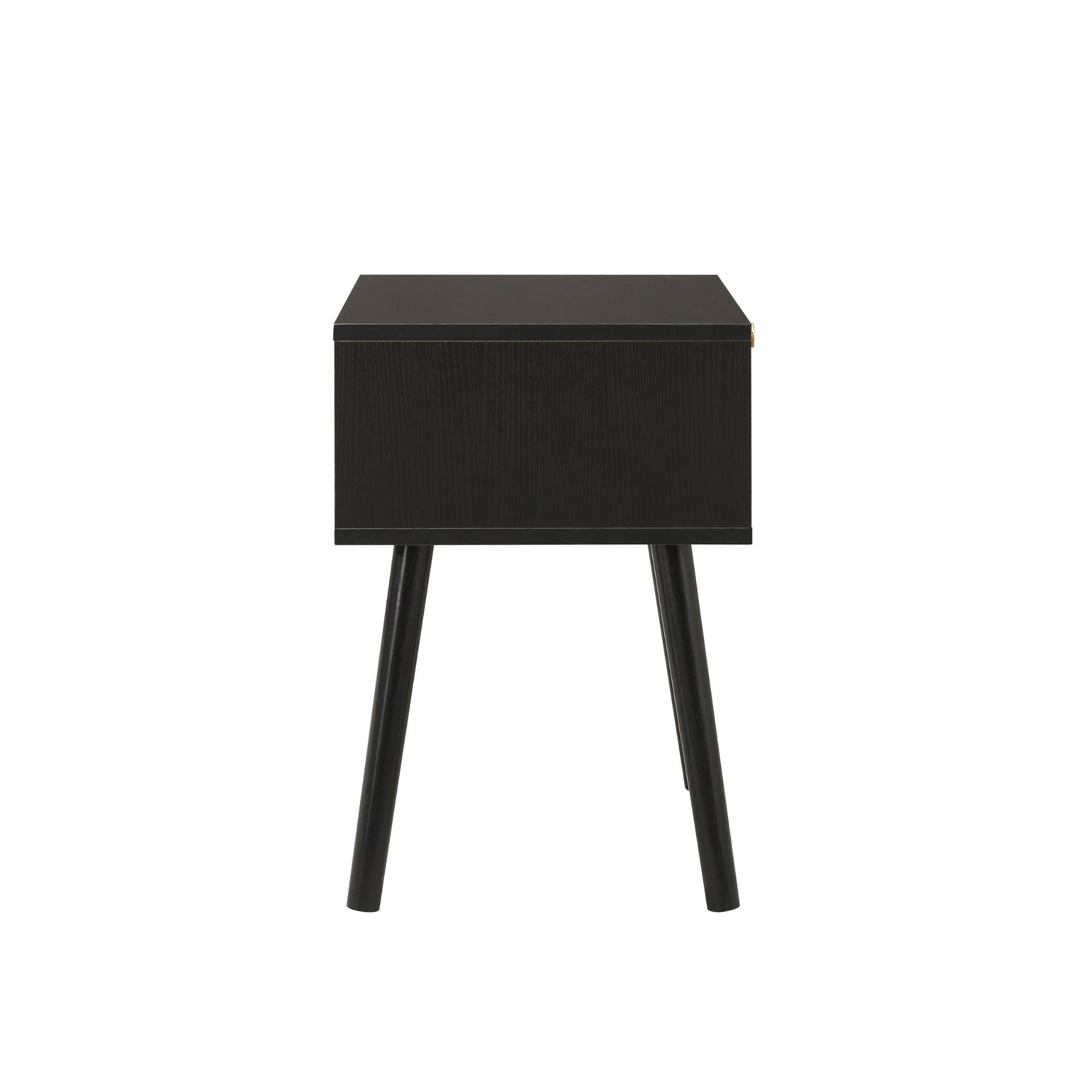 Black - Birlea - Croxley 1 Drawer Rattan Bedside - 8