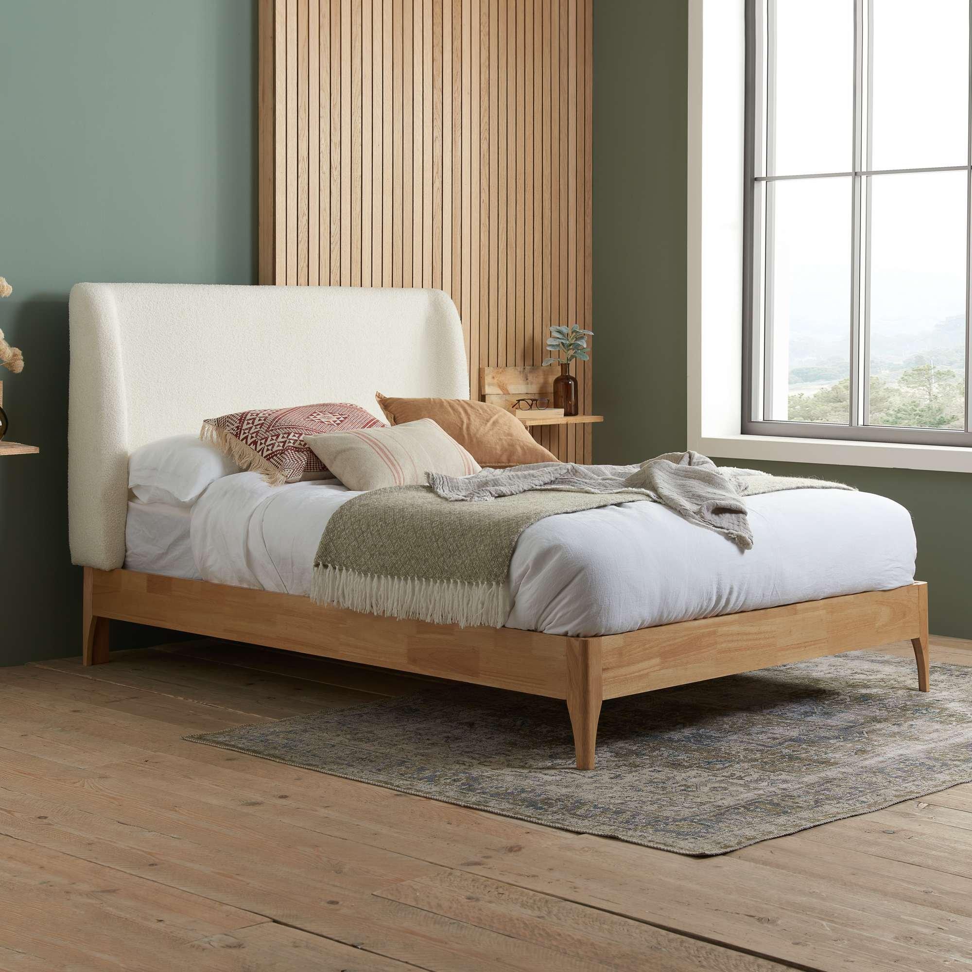 Birlea  Halfden Fabric Bed - White - Double