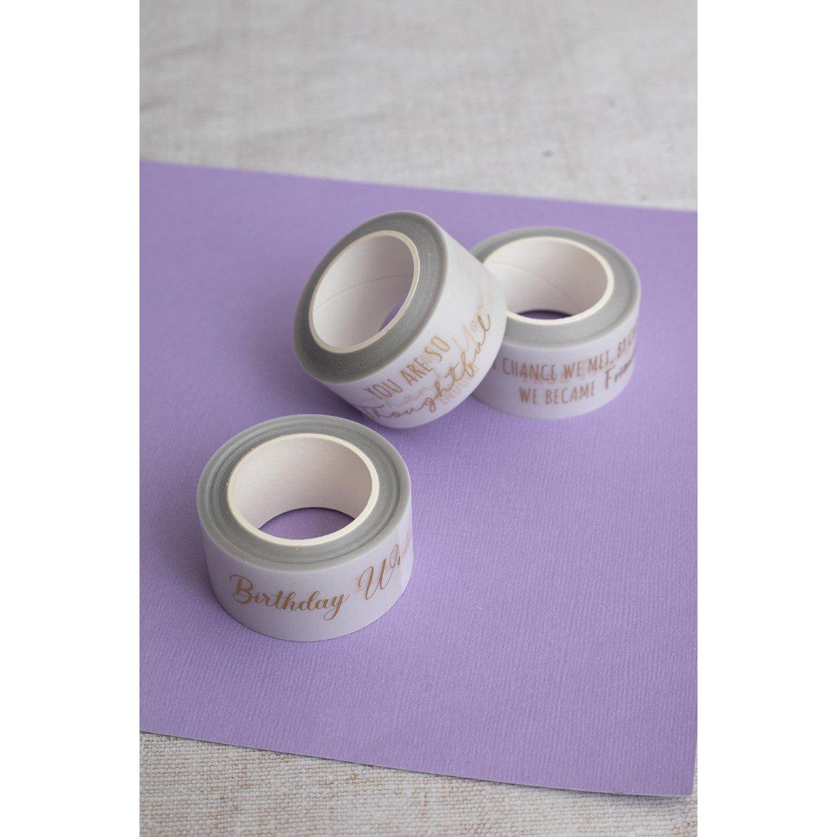 Gold - Crafters Companion - Vellum Washi Rolls - Gold Sentiments - 2
