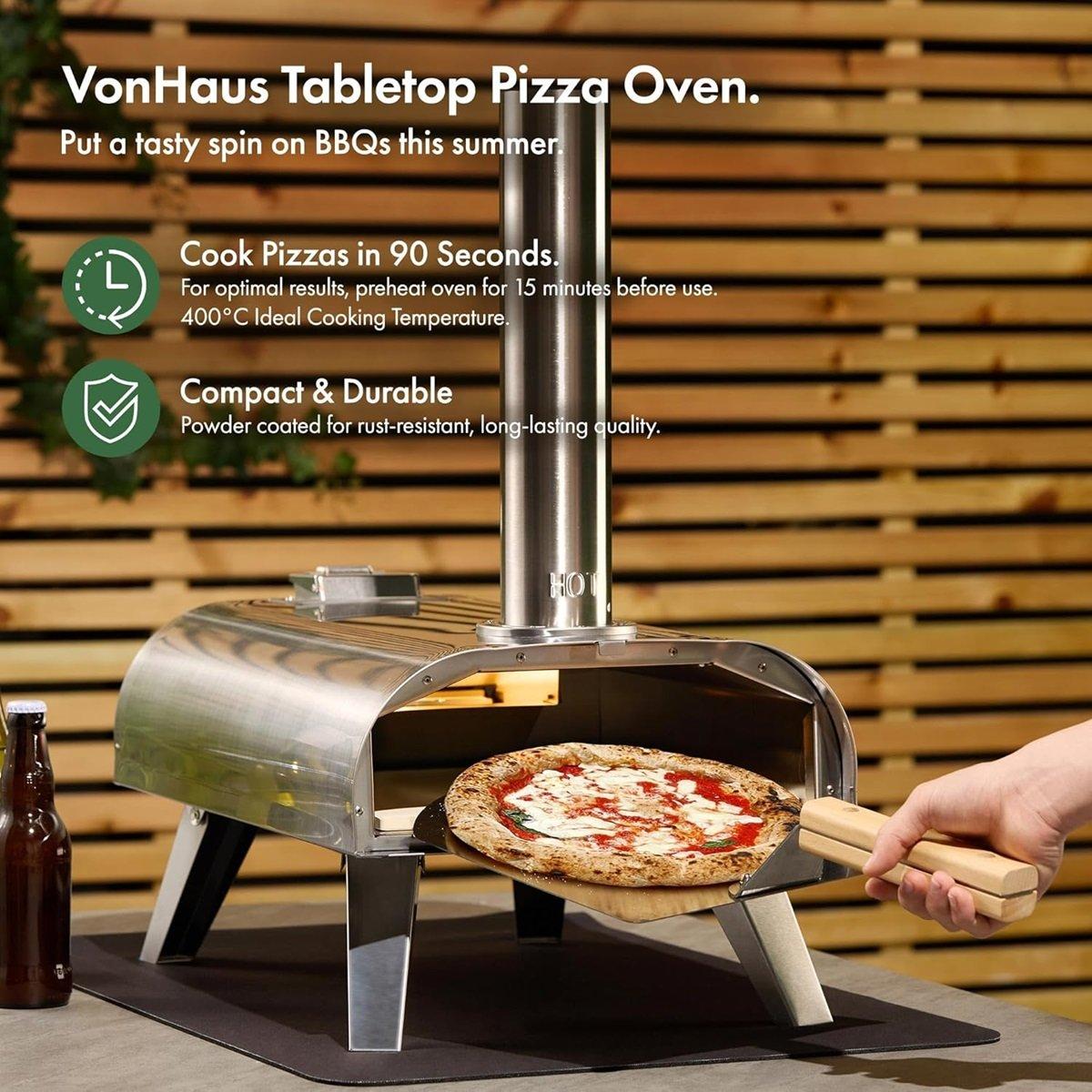 Silver - VonHaus - Table Top Pizza Oven with Accessories - 2
