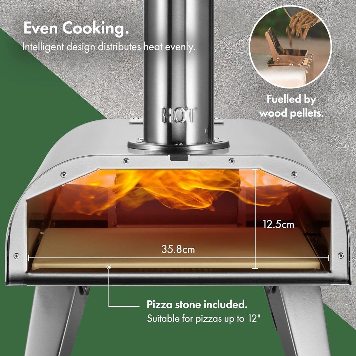 Silver - VonHaus - Table Top Pizza Oven with Accessories - 3