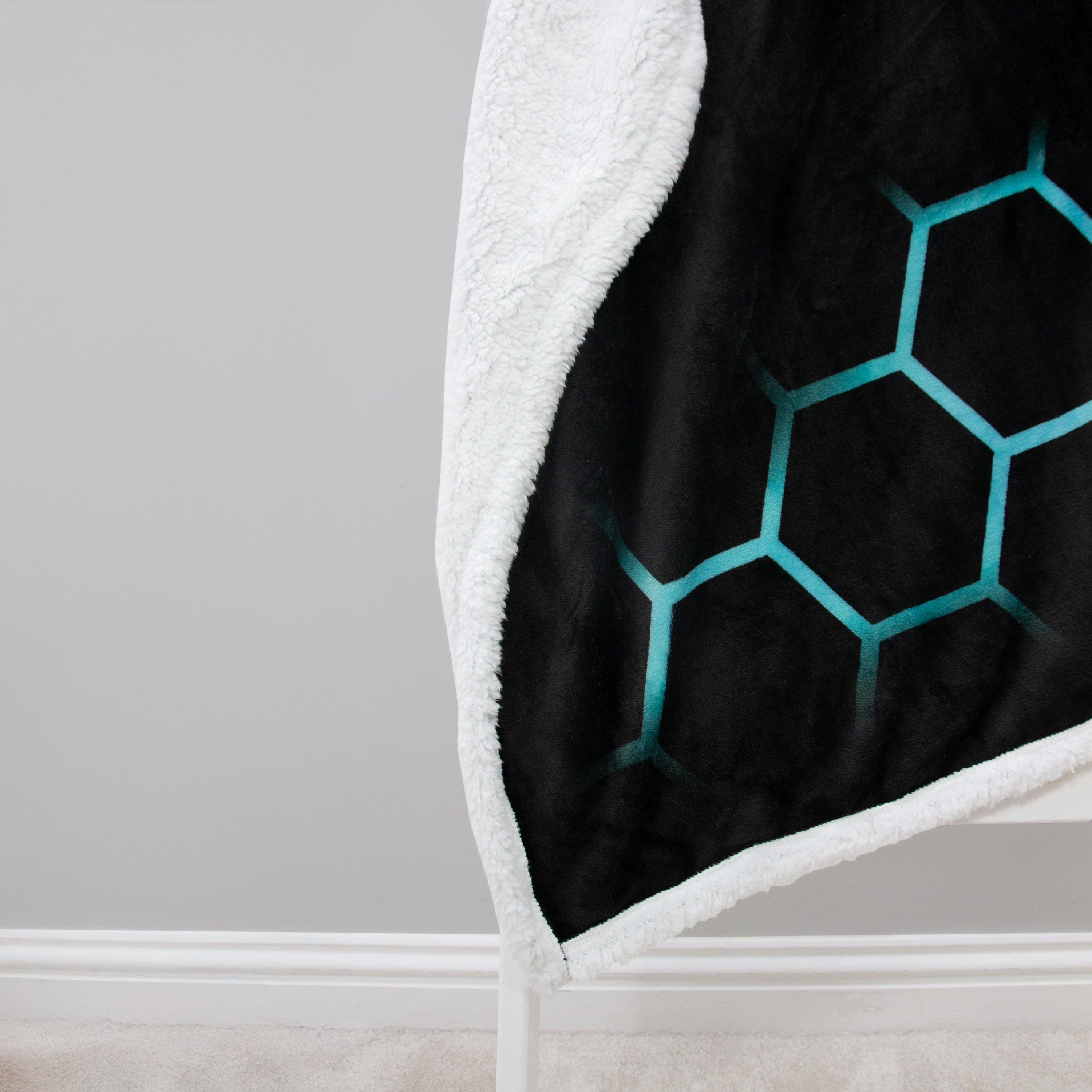 Black - Mercedes - Mercedes Jets Sherpa Backed Fleece Blanket - 3