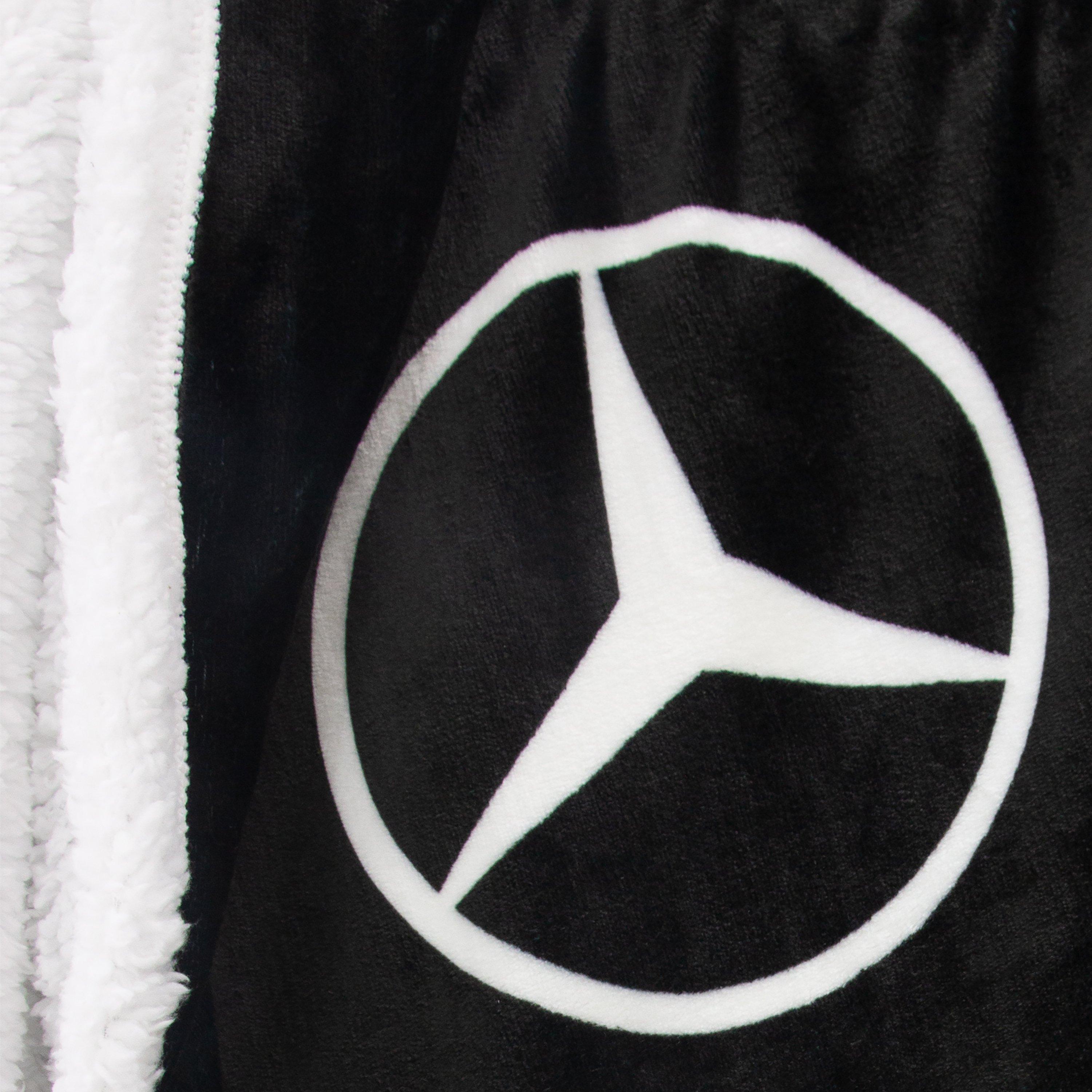 Black - Mercedes - Mercedes Jets Sherpa Backed Fleece Blanket - 4