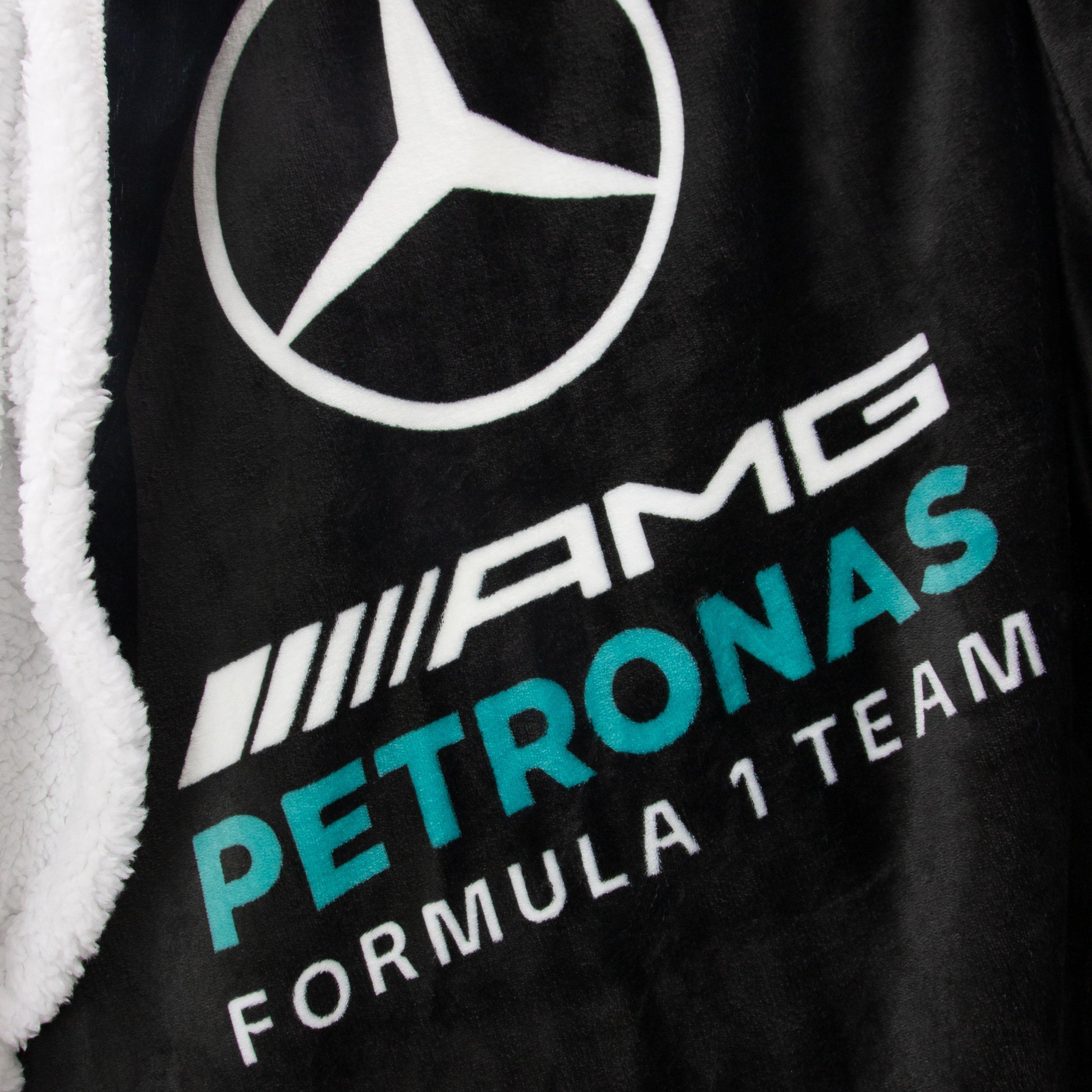 Black - Mercedes - Mercedes Jets Sherpa Backed Fleece Blanket - 5