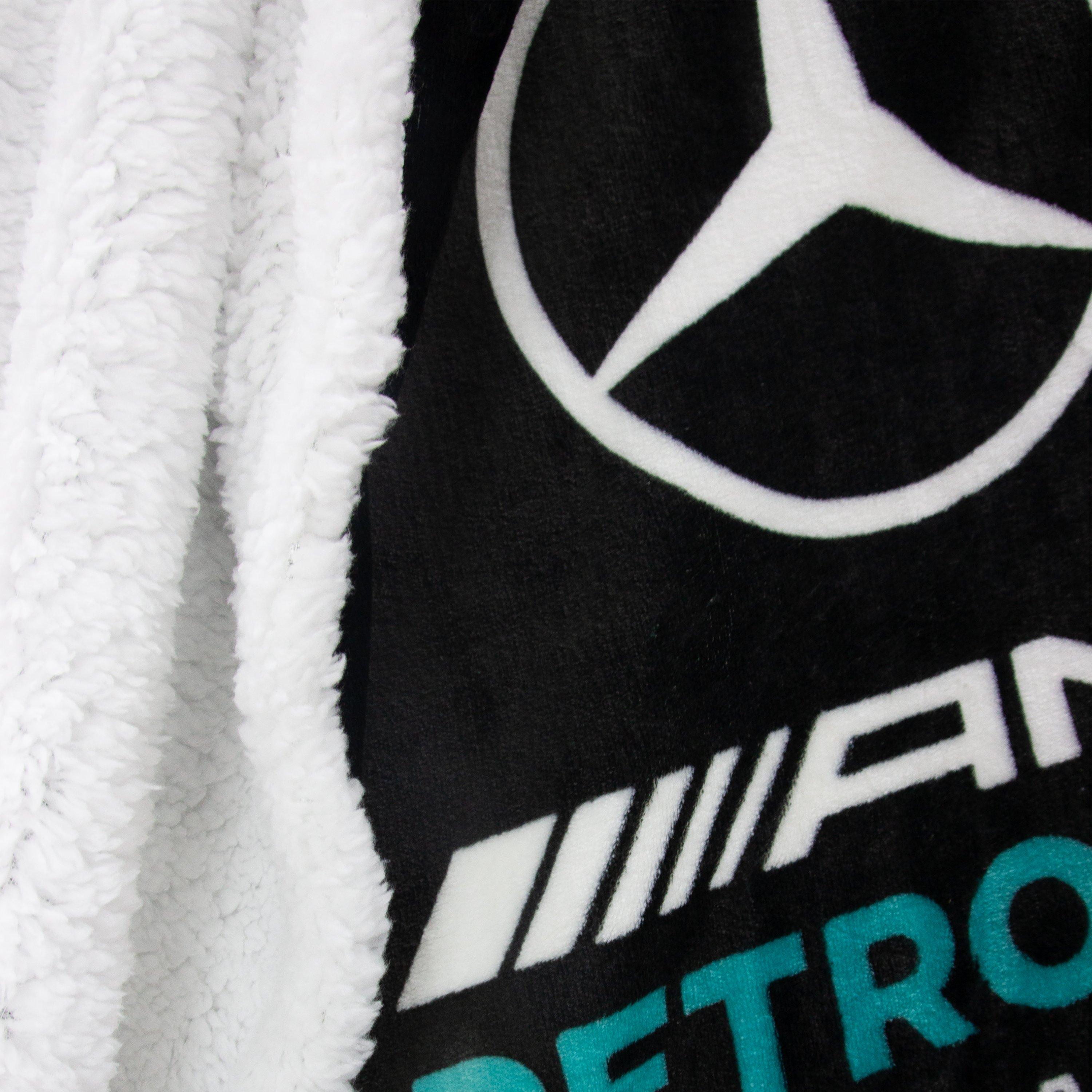 Black - Mercedes - Mercedes Jets Sherpa Backed Fleece Blanket - 6