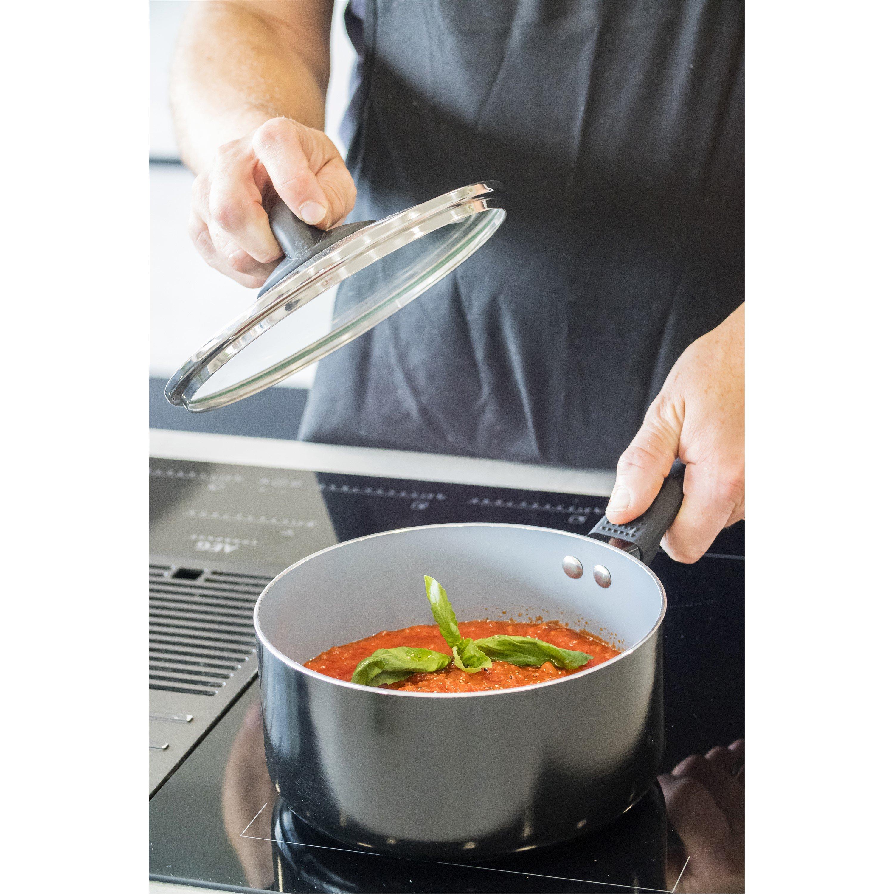 Black - MasterClass - MasterClass Ceramic Non-Stick Sauce Pan - 3