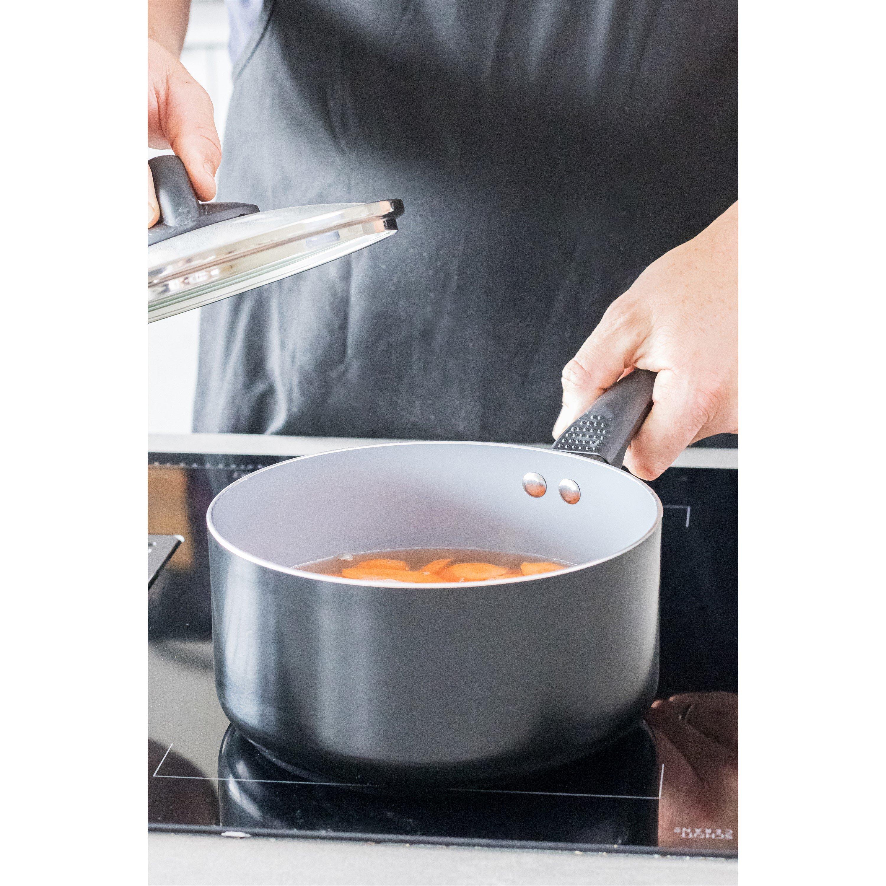 Black - MasterClass - MasterClass Ceramic Non-Stick Sauce Pan - 4