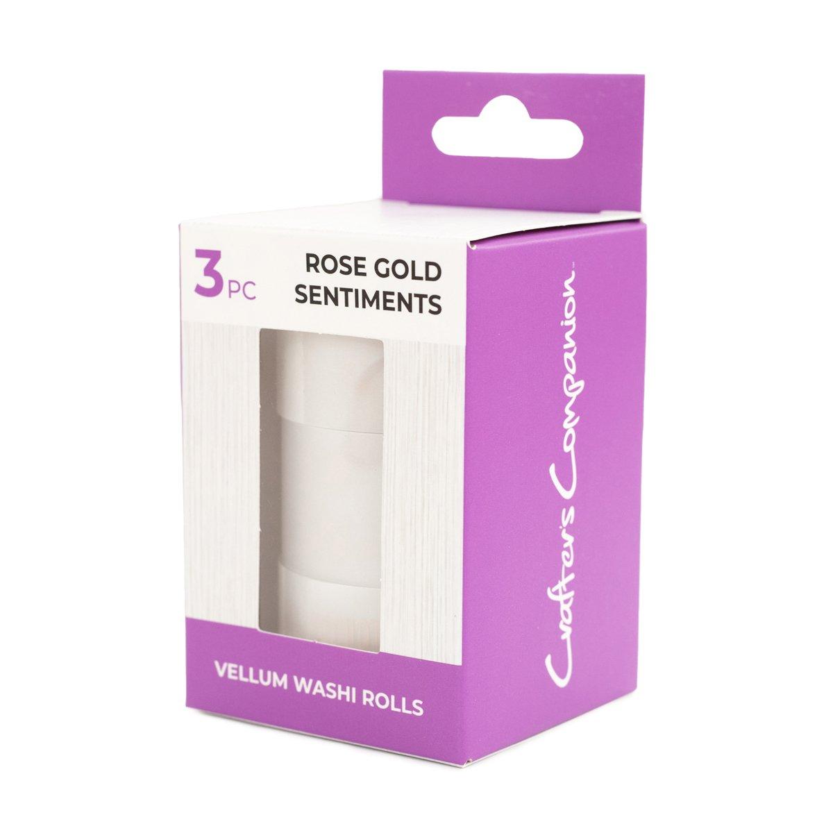 Rose Gold - Crafters Companion - Vellum Washi Rolls - Rose Gold Sentiments - 1