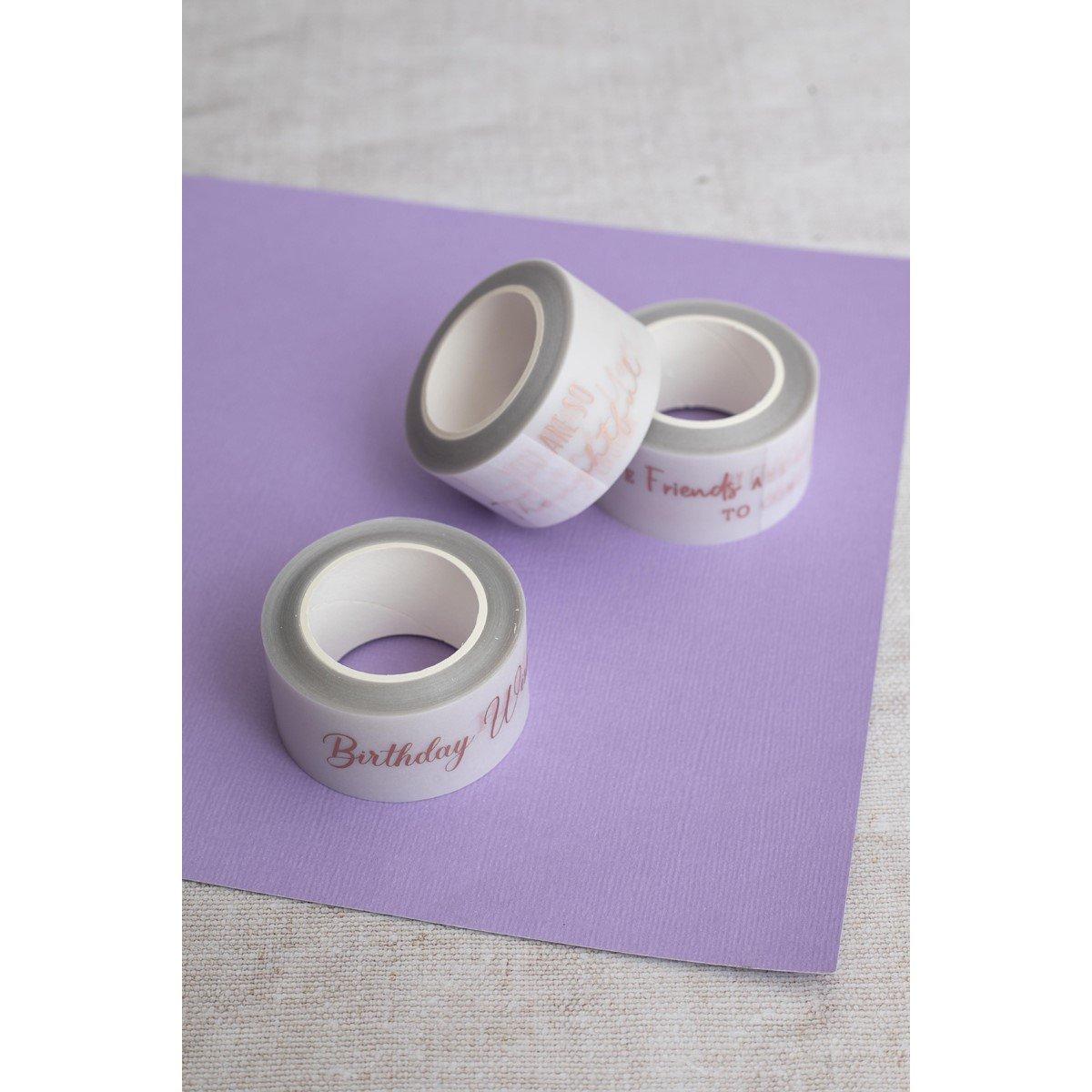 Rose Gold - Crafters Companion - Vellum Washi Rolls - Rose Gold Sentiments - 2