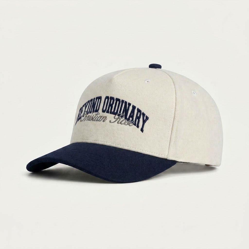 Navy/Cream - Christian Rose - Beyond Ordinary Wool Logo Cap - 2