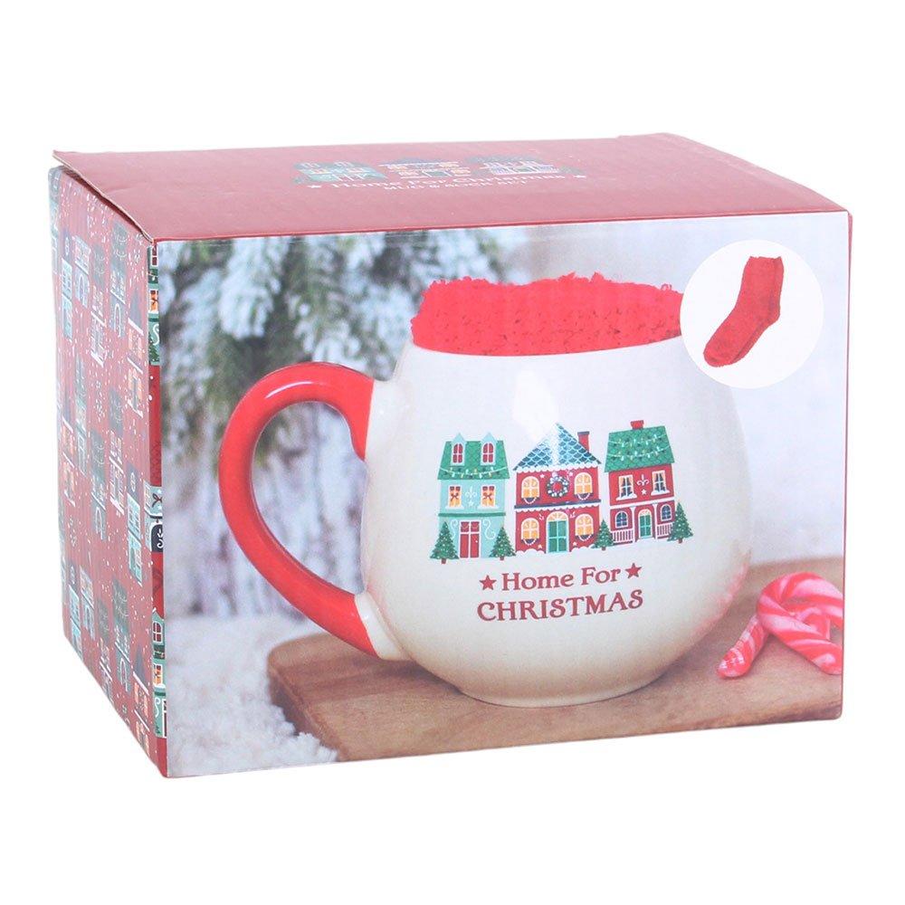 White - Something Different - Home for Christmas Mug and Socks Set - 6