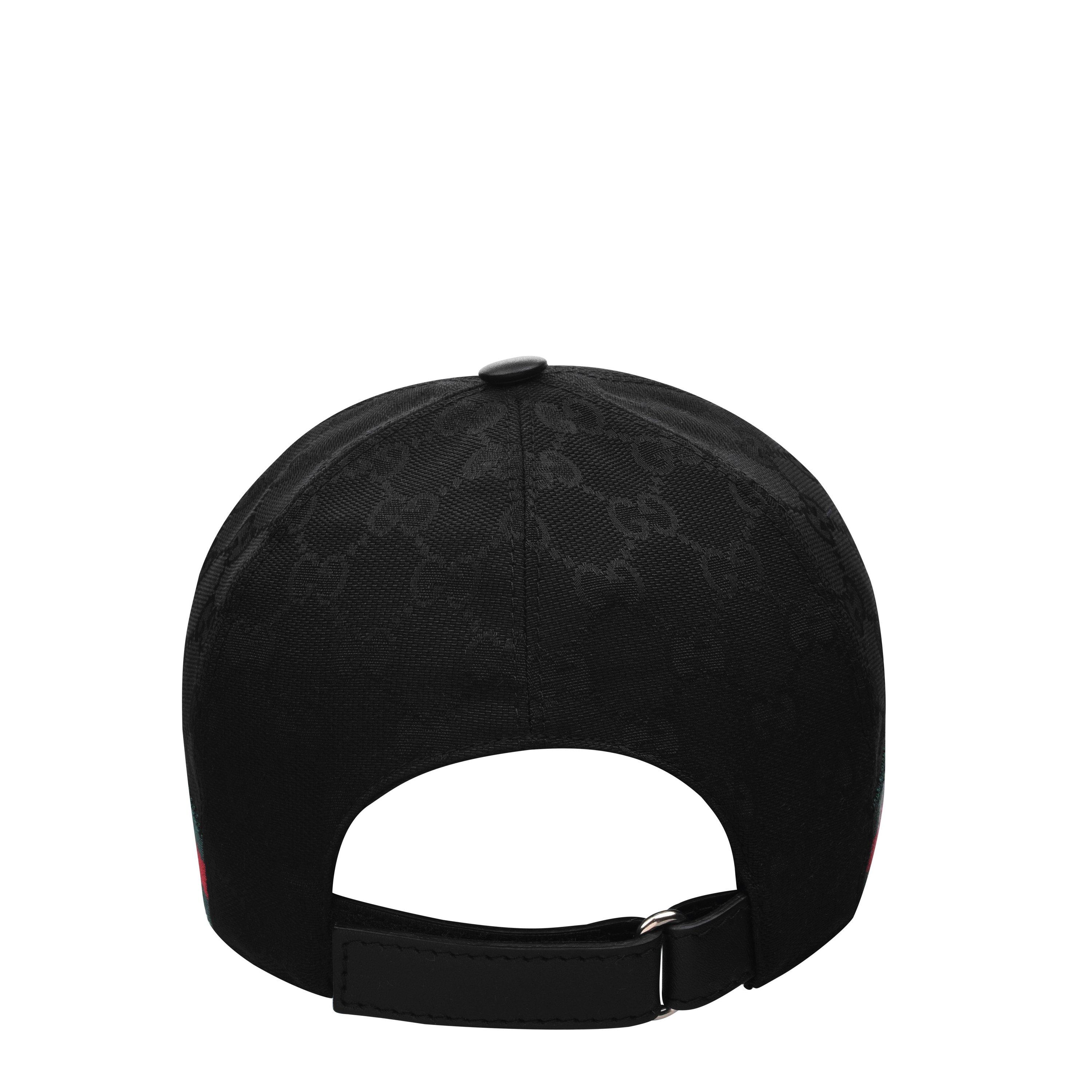 Gucci Black Canvas Cap with Signature Label Gucci GG Supreme Canvas Baseball Cap – crafted from the  main image 2