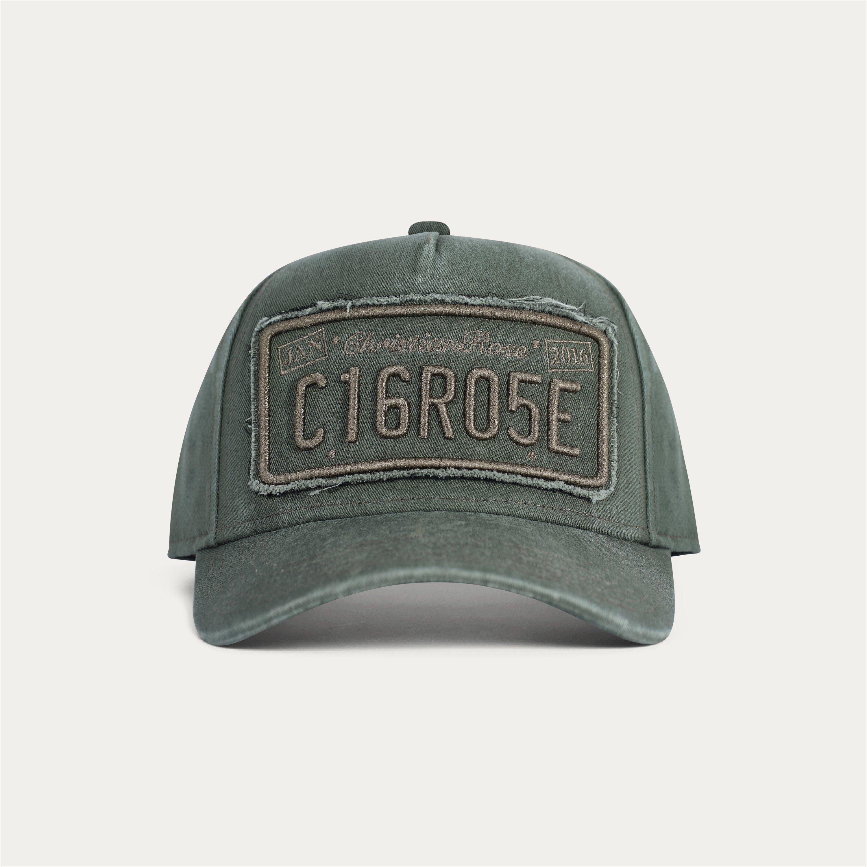 Olive - Christian Rose - Washed Private Plate Trucker Cap - 1