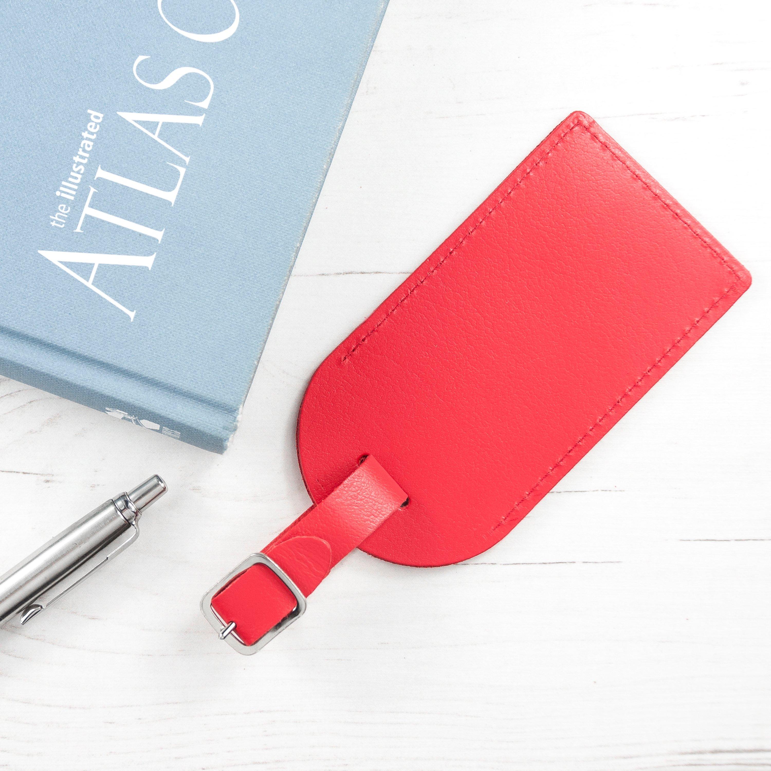 Red - Treat Republic - Leather Luggage Tag