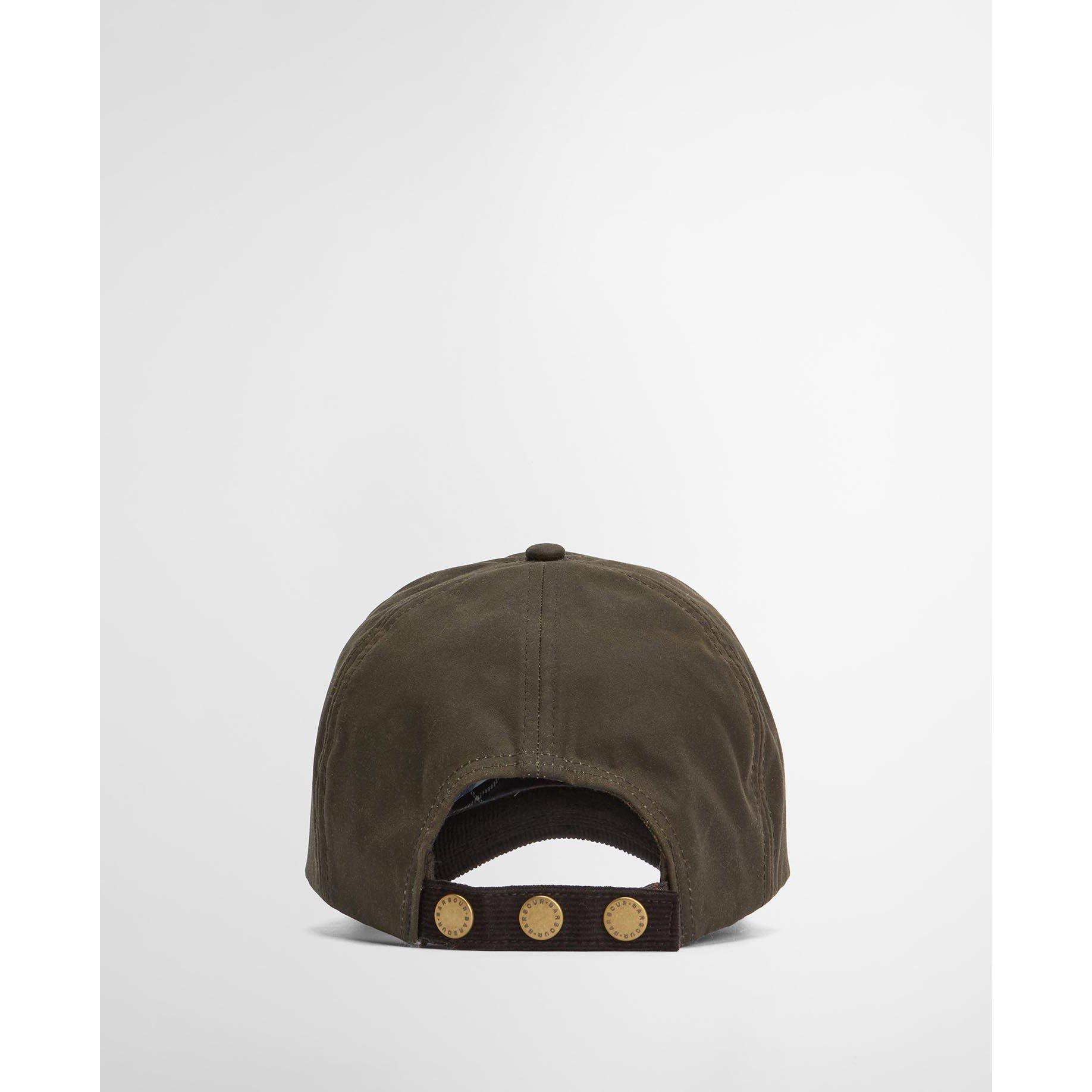 Olive/Brown - Barbour - Men's Ashby Wax Baseball Cap - 2